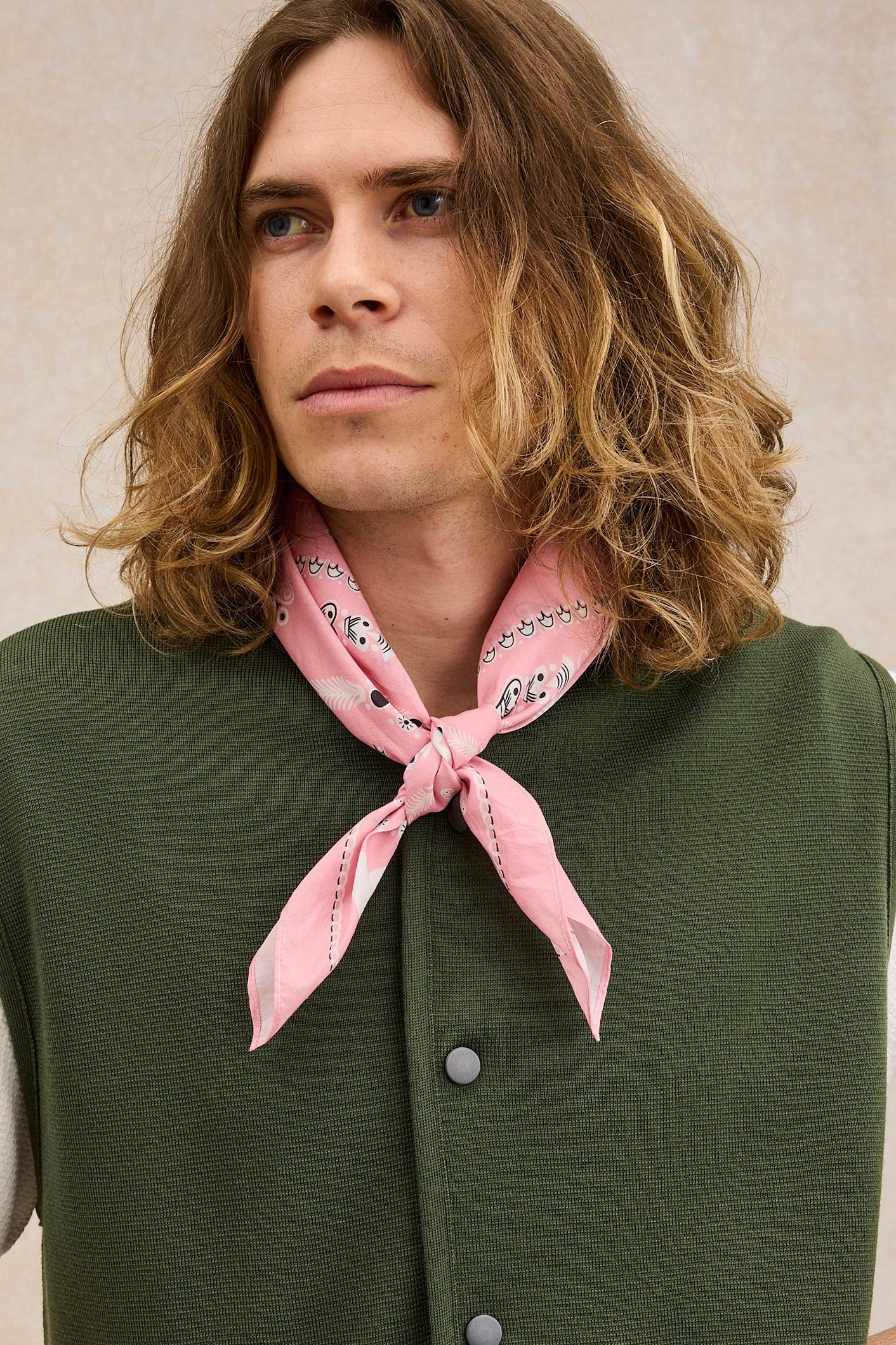 Bandana Pérégrine rose malabar en coton