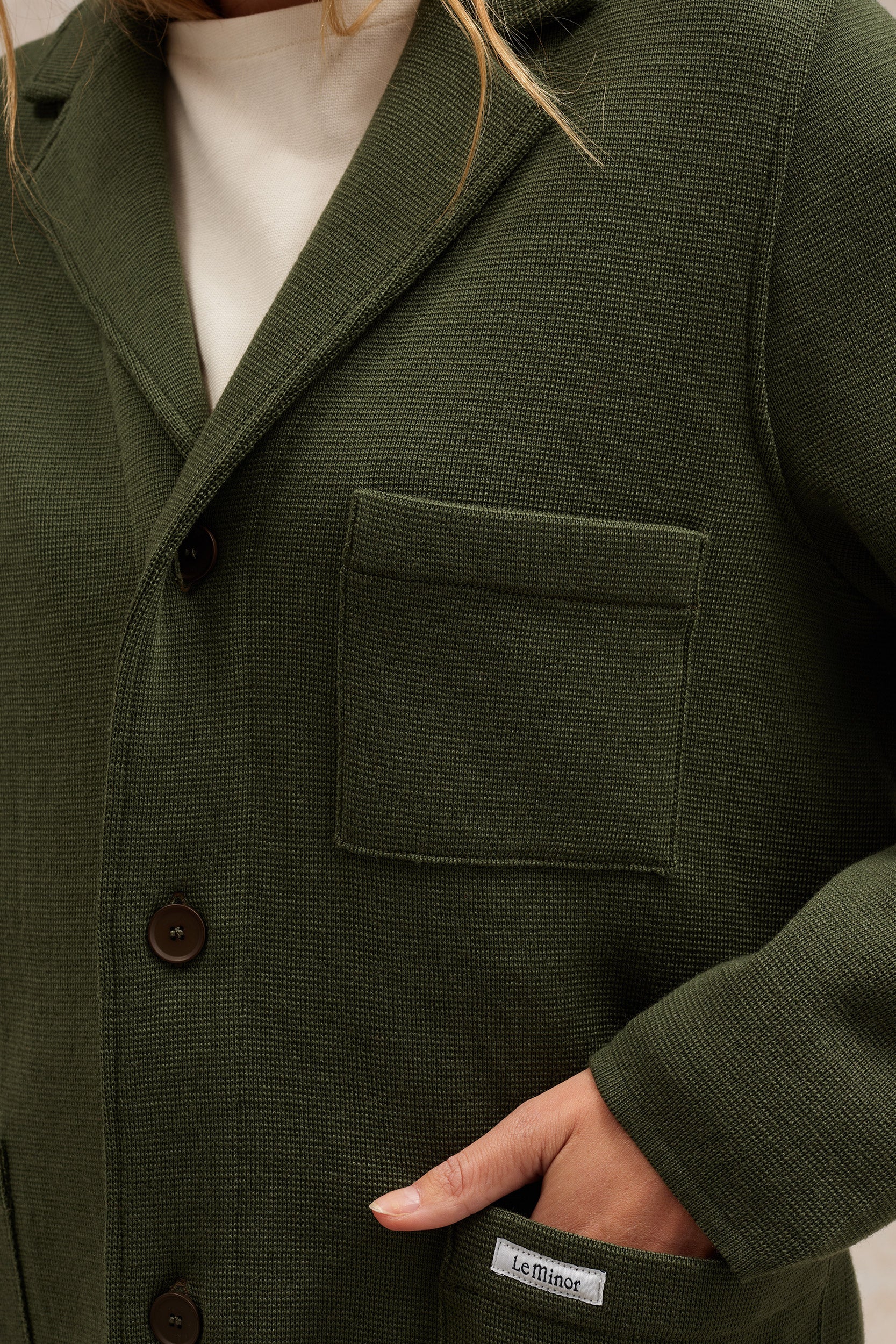 Blazer Milano olive en laine mérinos pour femme - Image 4