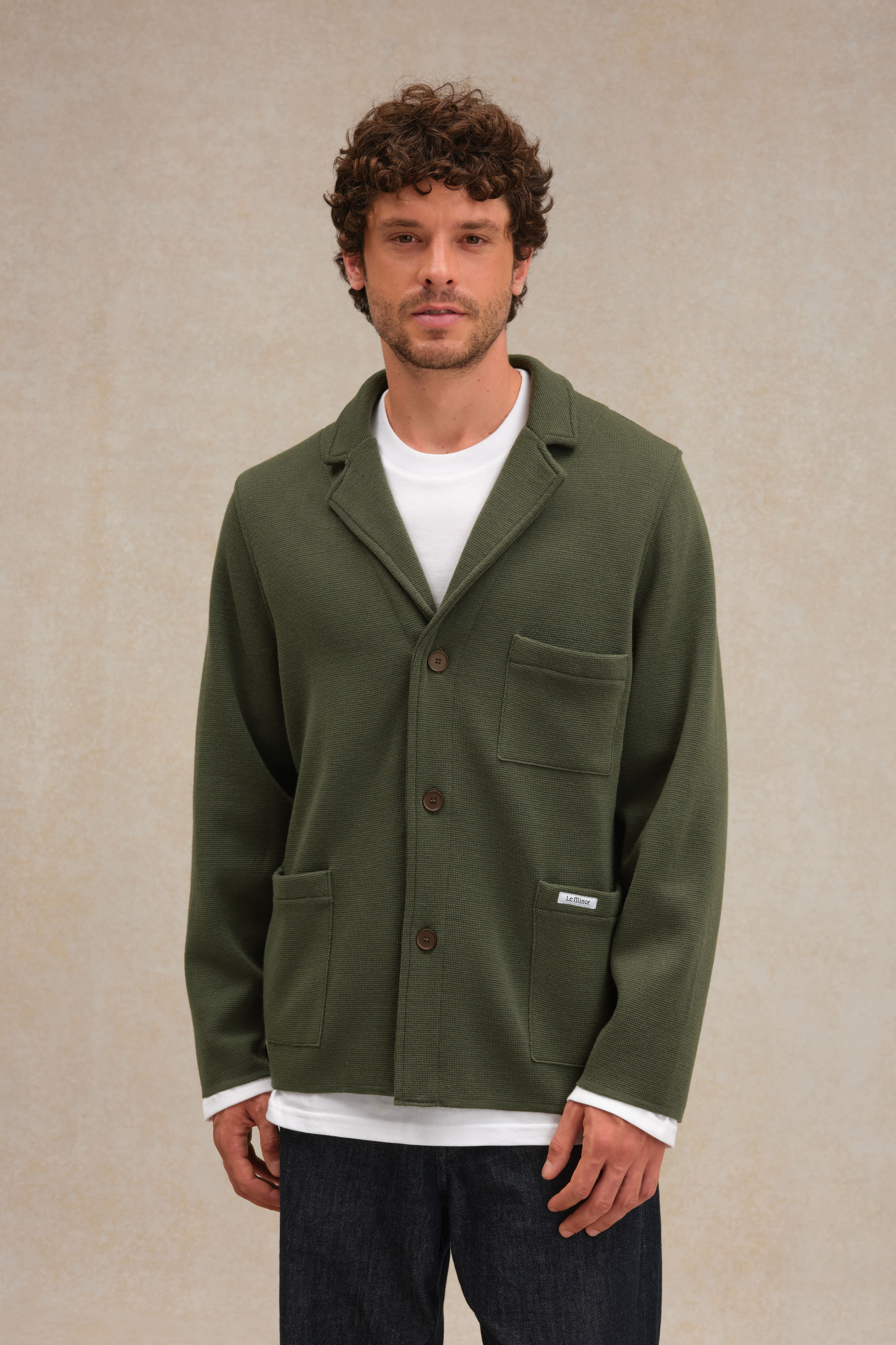 Blazer Milano olive en laine mérinos pour homme