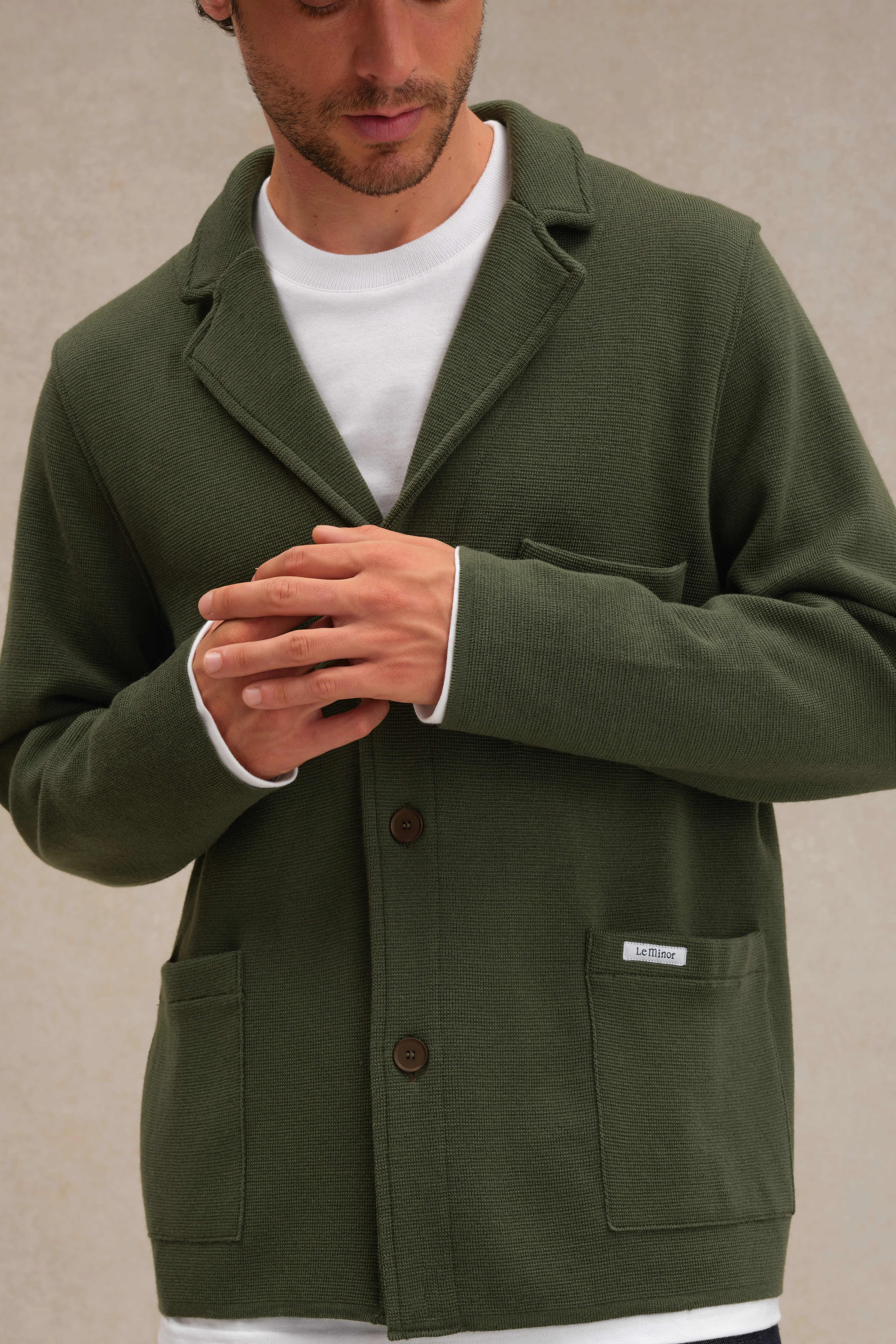 Blazer Milano olive en laine mérinos pour homme - Image 2
