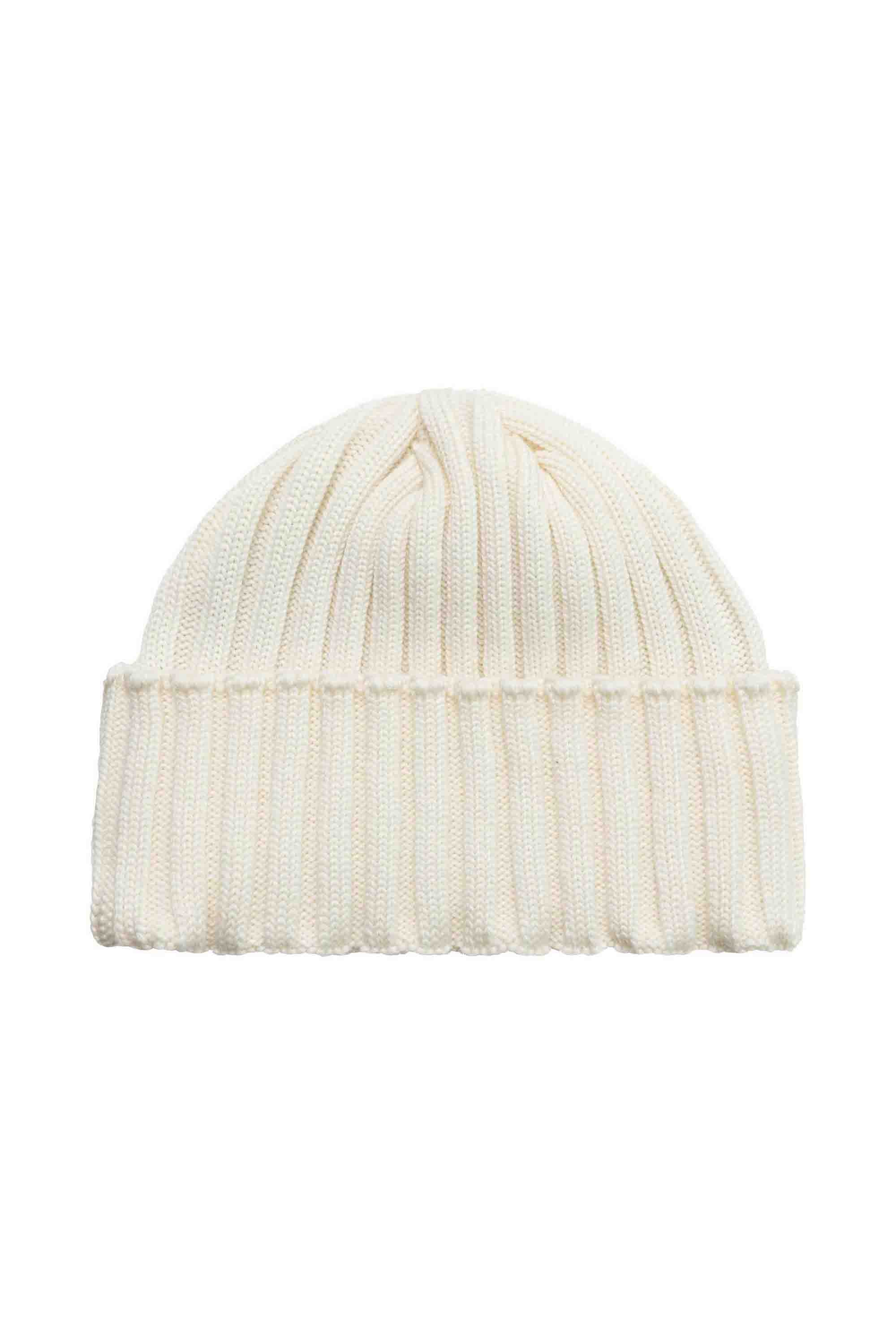 Bonnet à côtes beige écume 100% laine mérinos - Image 4