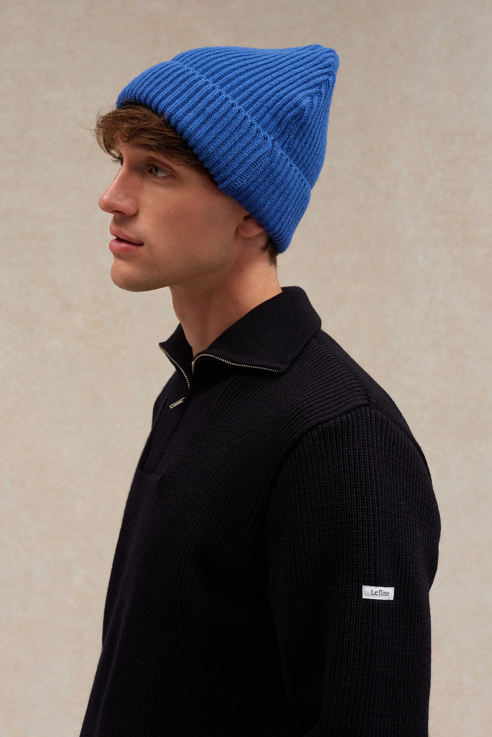 Bonnet extra doux mixte bleu roi - Image 3