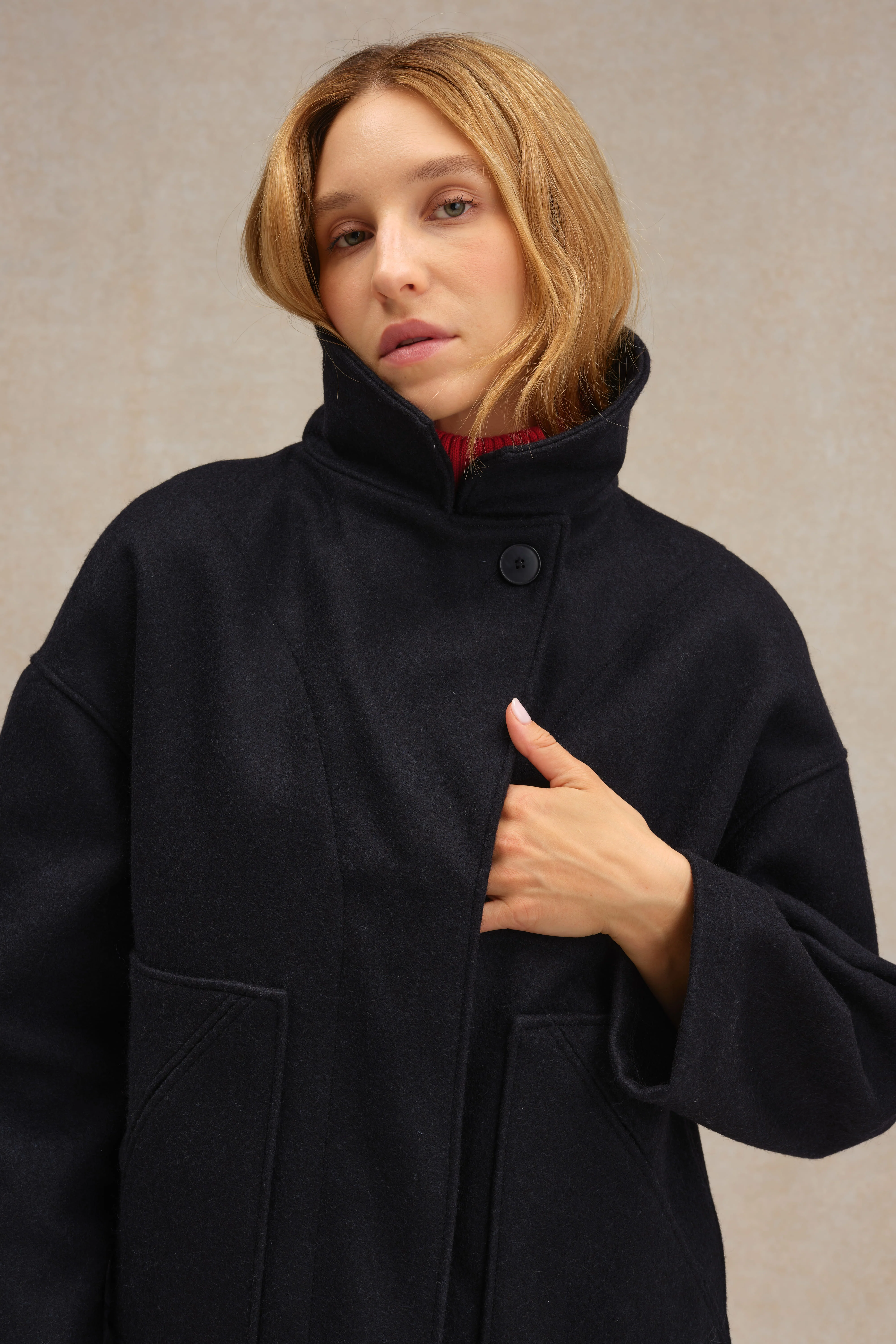 Caban bleu marine pour femme - Image 4