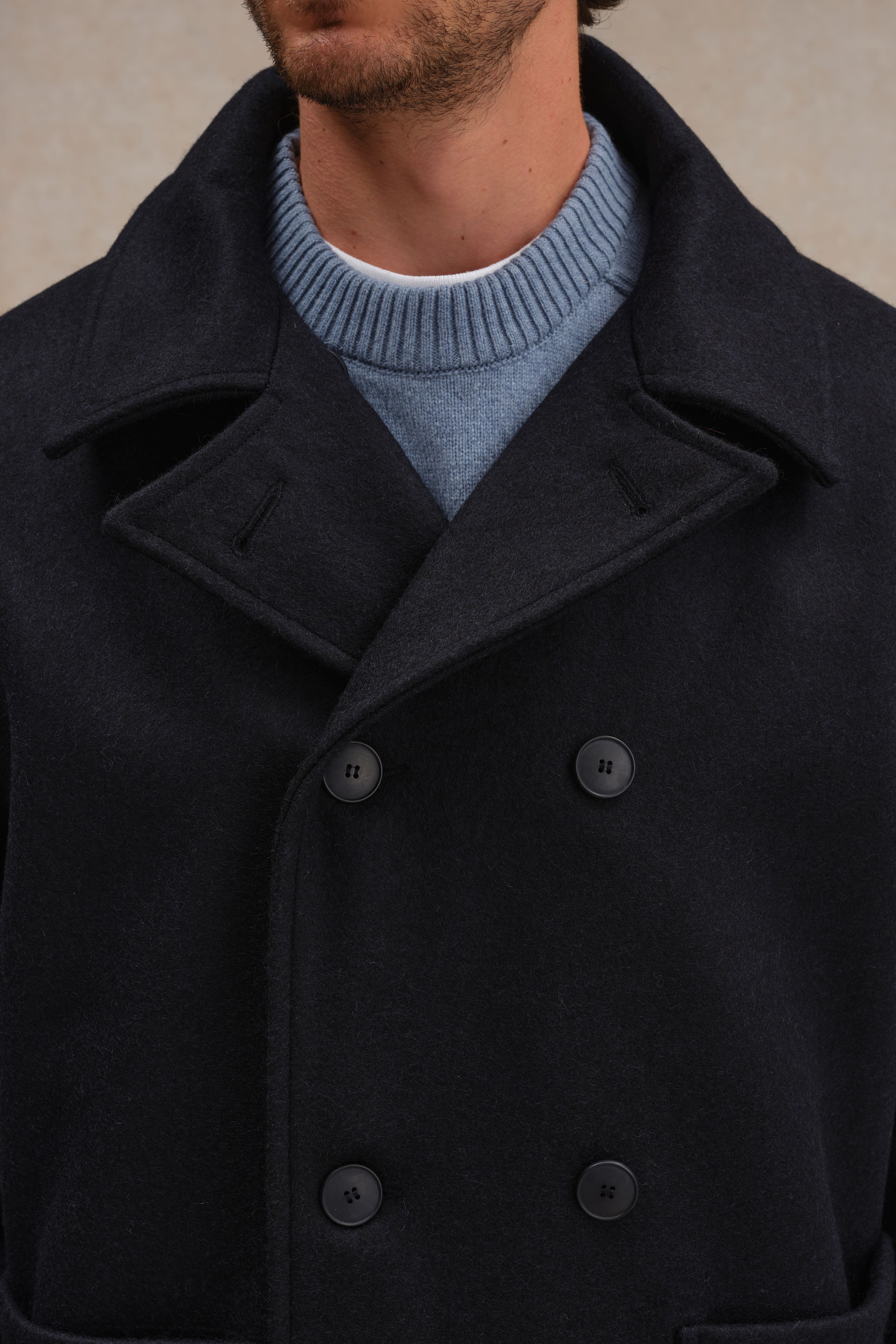 Caban bleu marine pour homme - Image 3