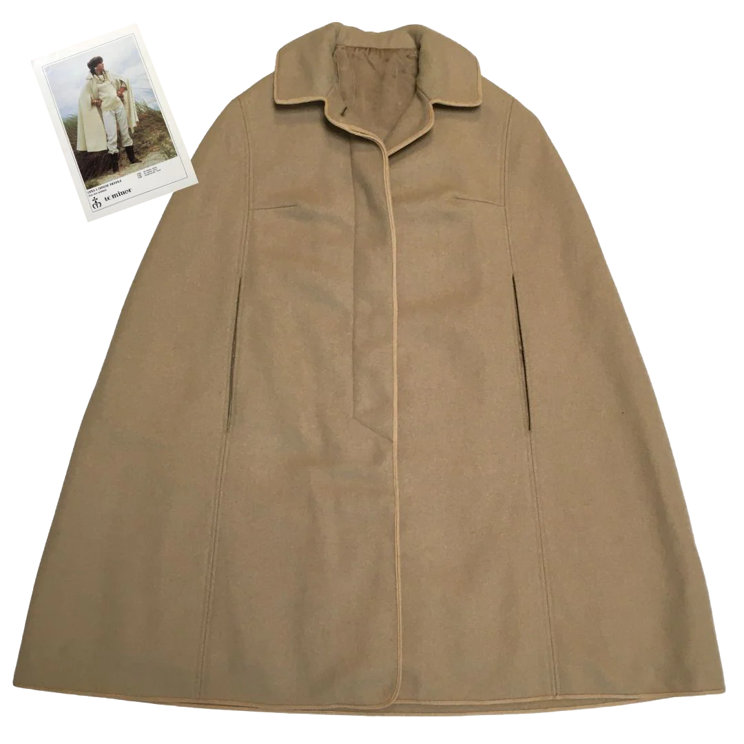 Cape évasée en laine beige pour femme - Seconde main