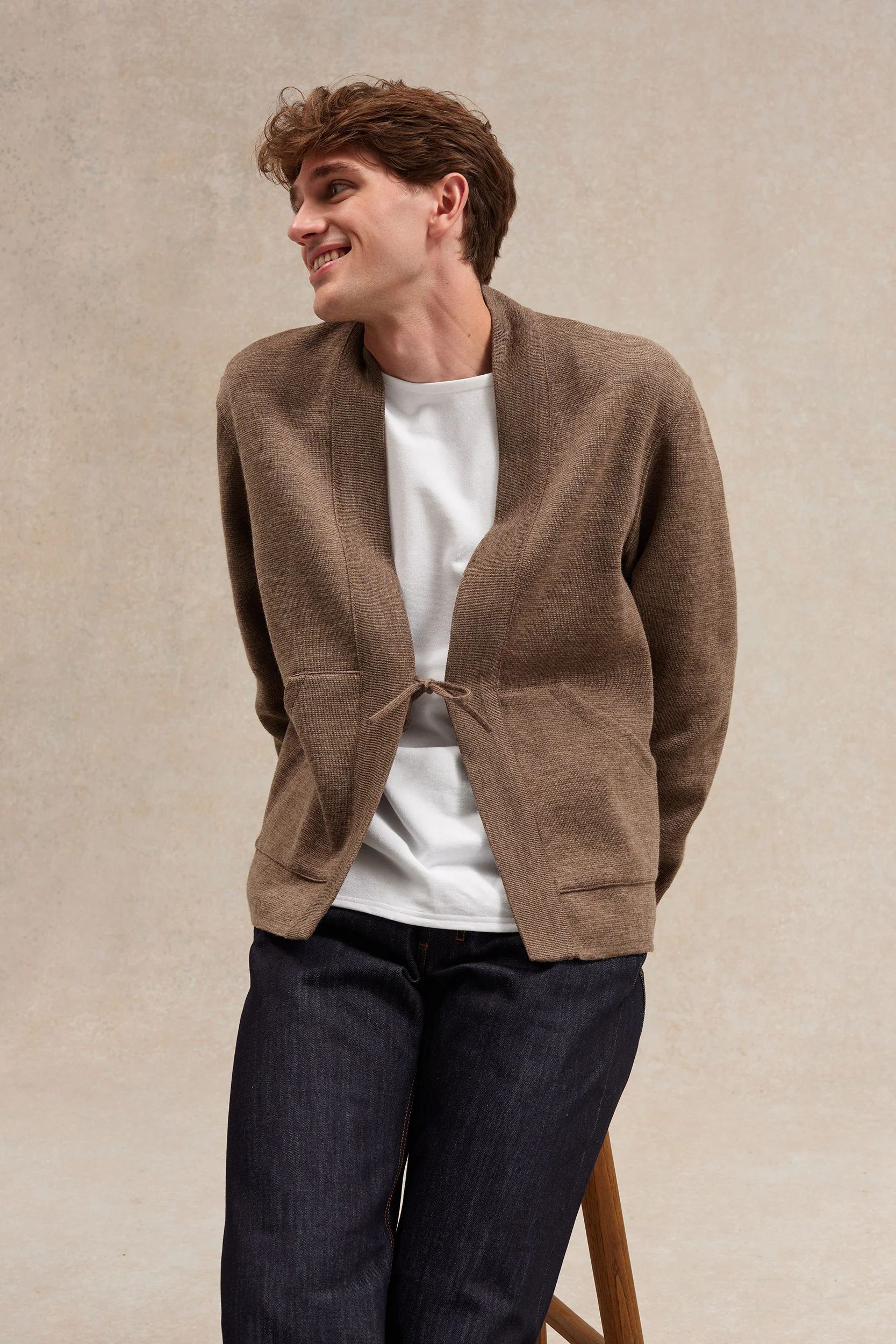 Veste Noragi beige en maille milano - Le Minor x Flâneurs - Image 4