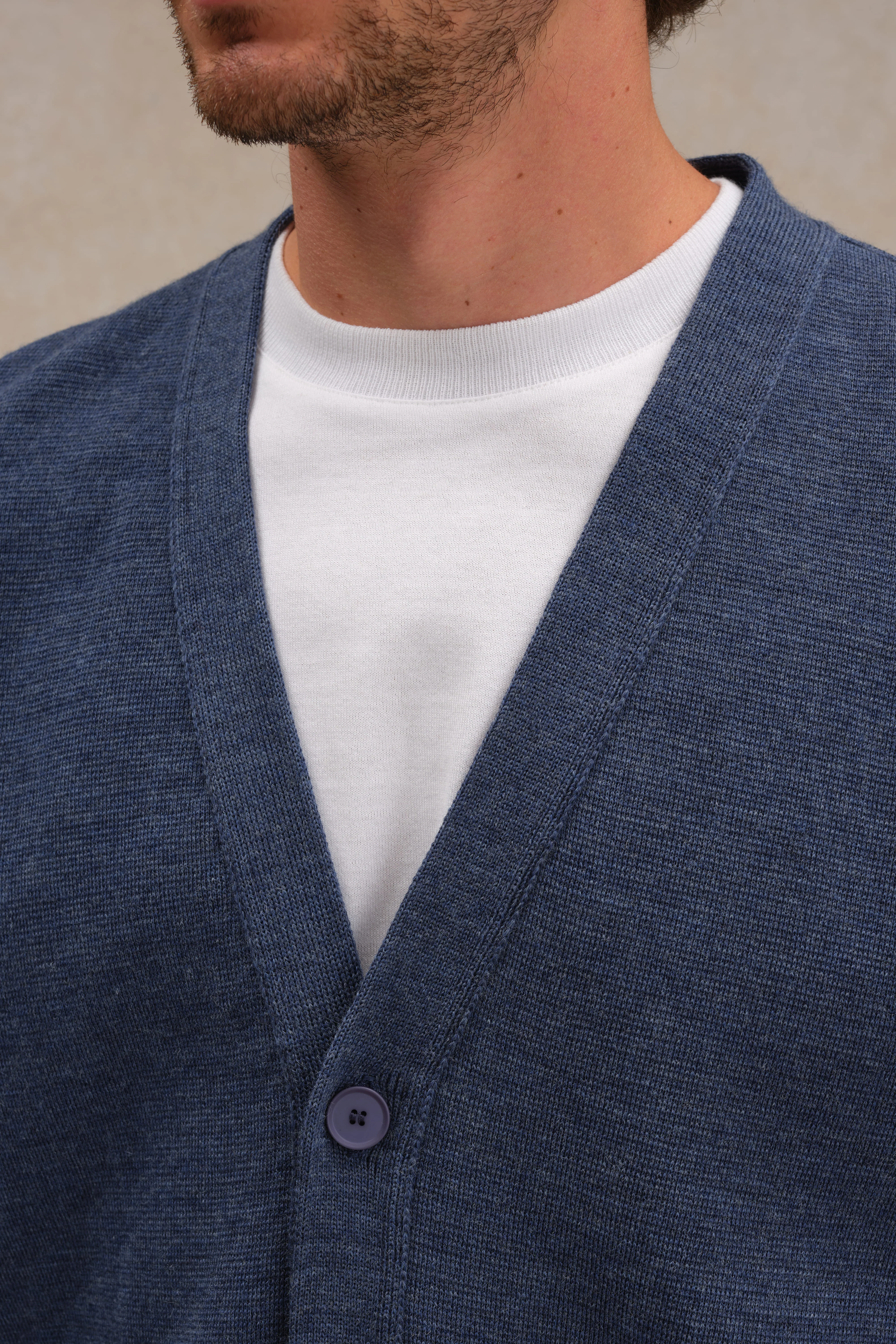 Cardigan bleu orage en maille Milano pour homme - Image 2