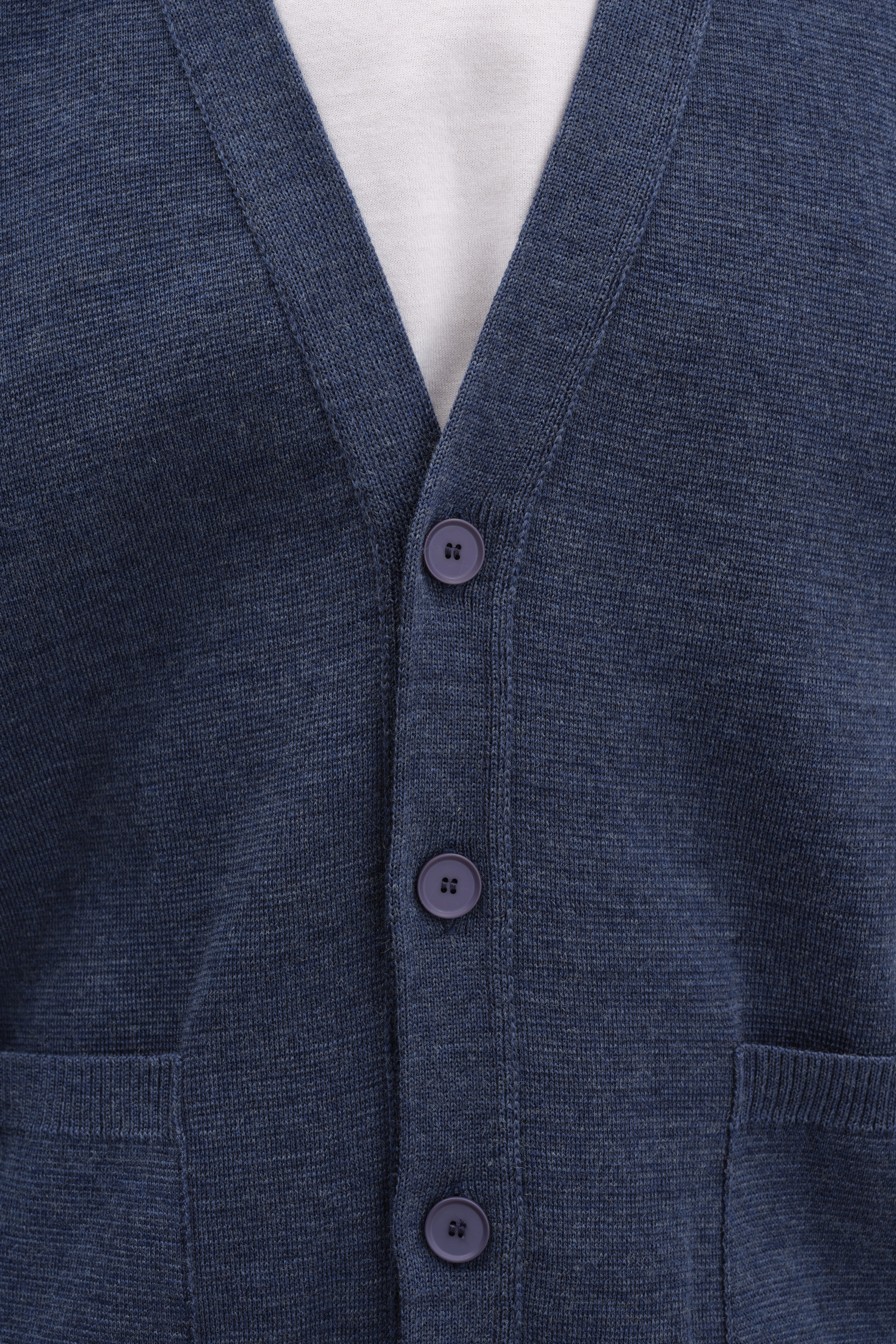 Cardigan bleu orage en maille Milano pour homme - Image 3