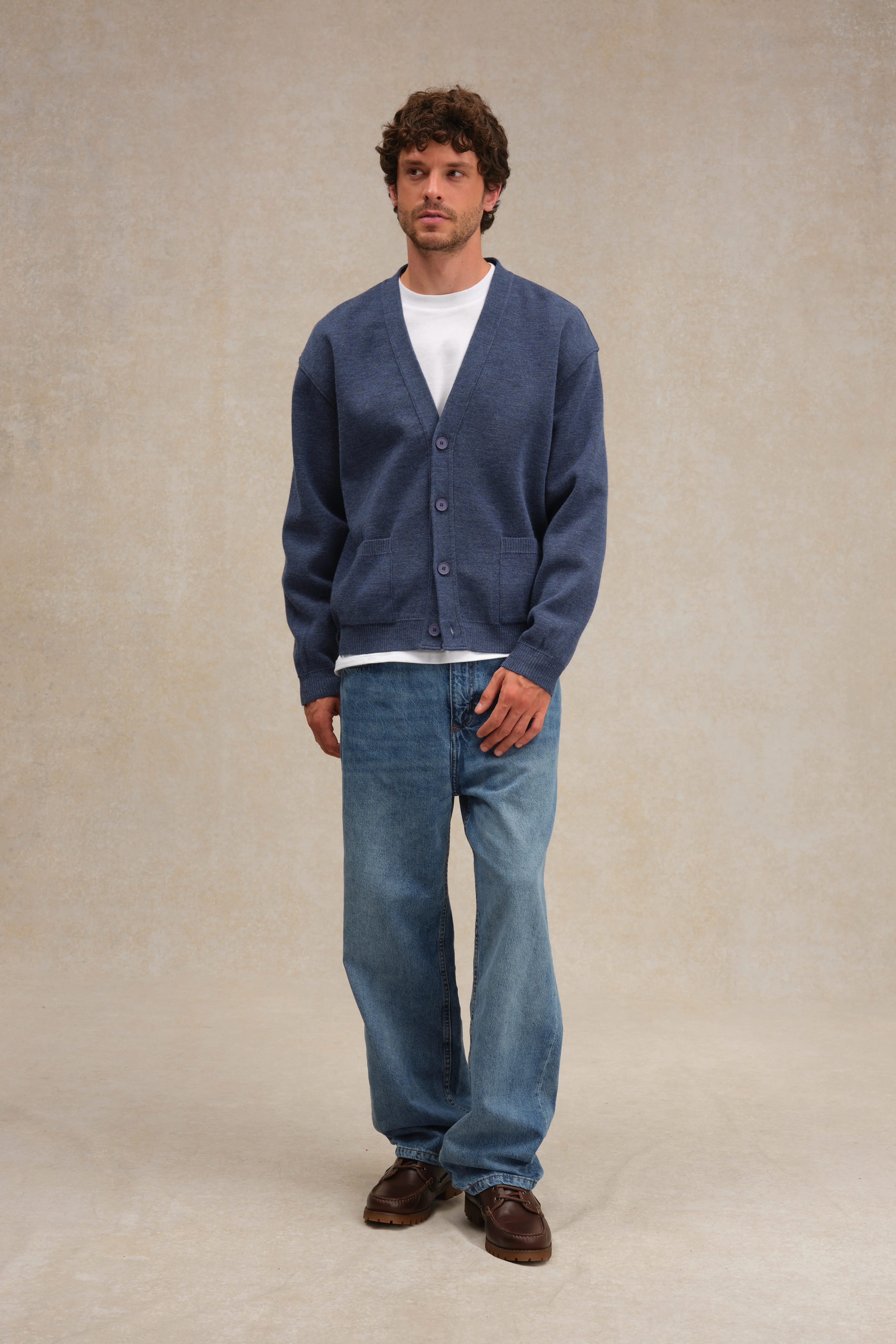 Cardigan bleu orage en maille Milano pour homme - Image 4