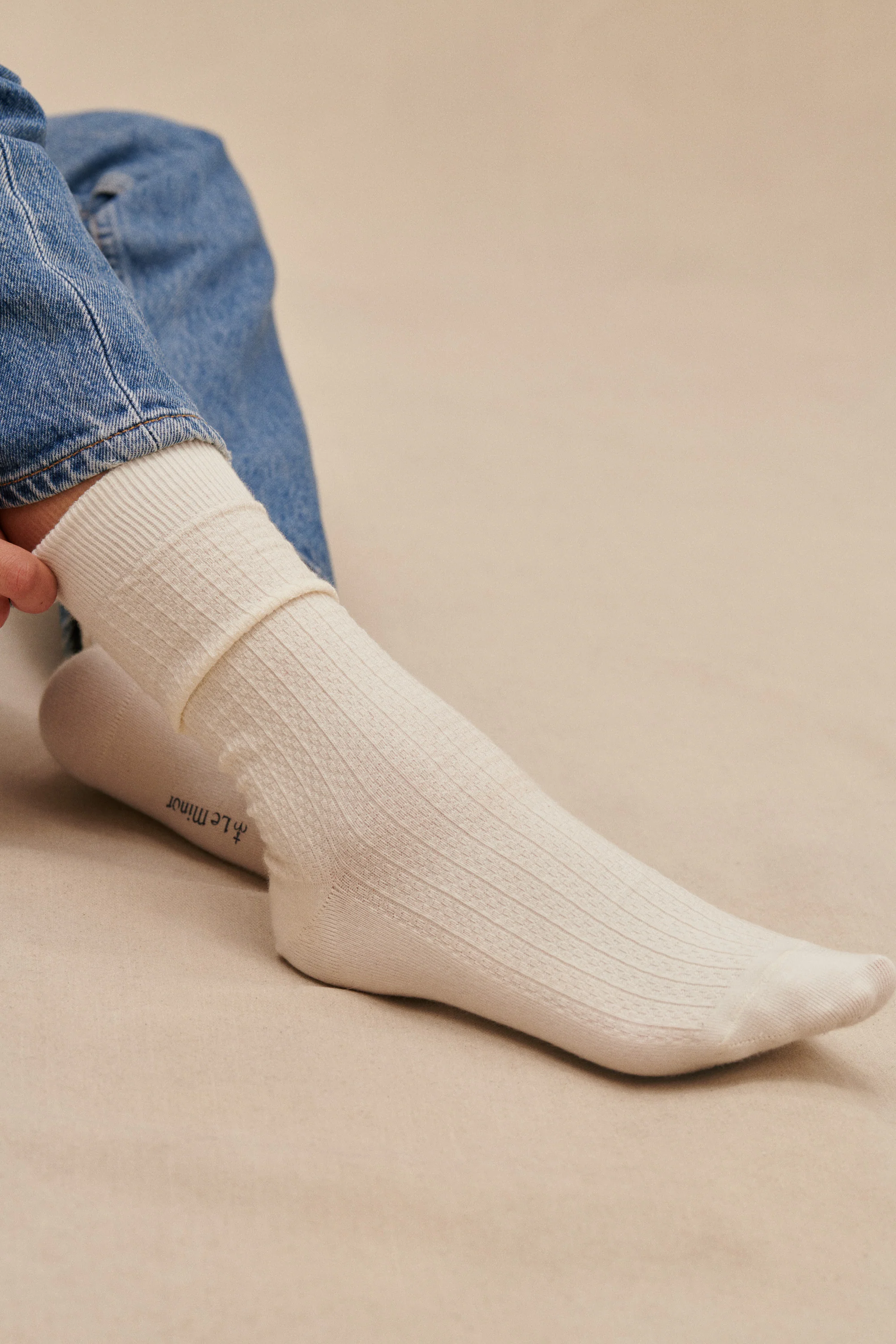 Chaussettes écru en point fantaisie