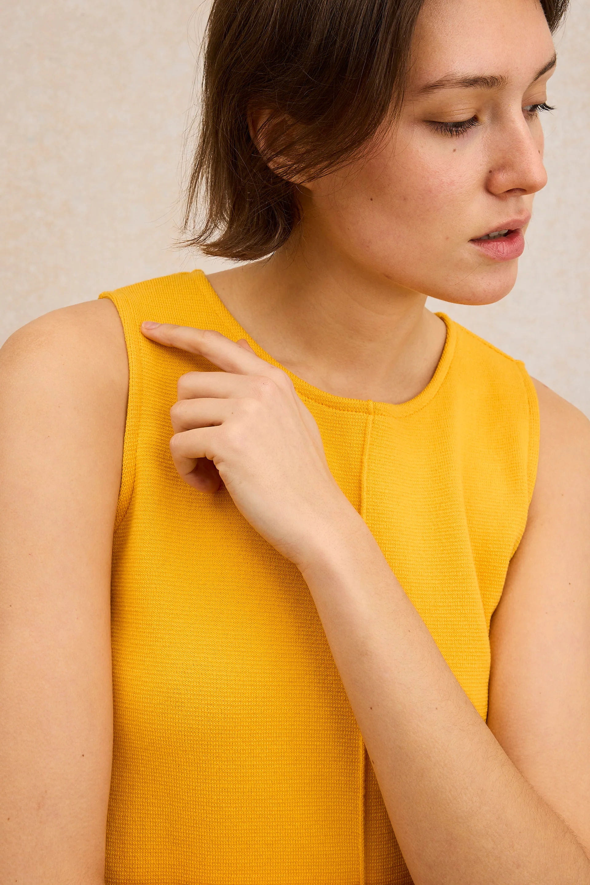 Débardeur Milano jaune soleil en coton pour femme - Image 2