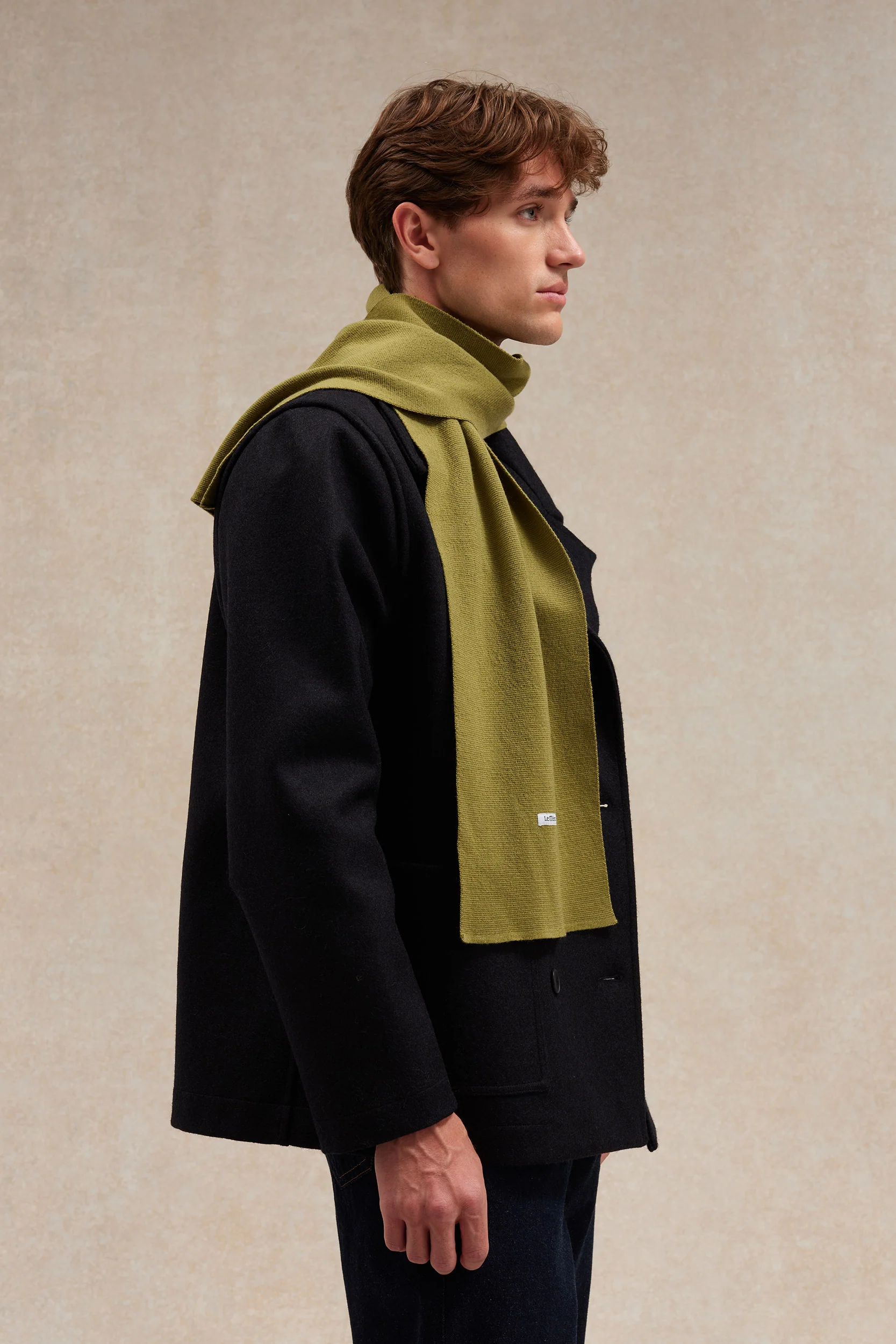 Écharpe fine mixte olive acide en maille Milano - Image 6