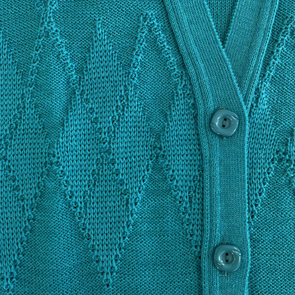 Gilet sans manches bleu en laine vierge pour femme - Seconde main - Image 4