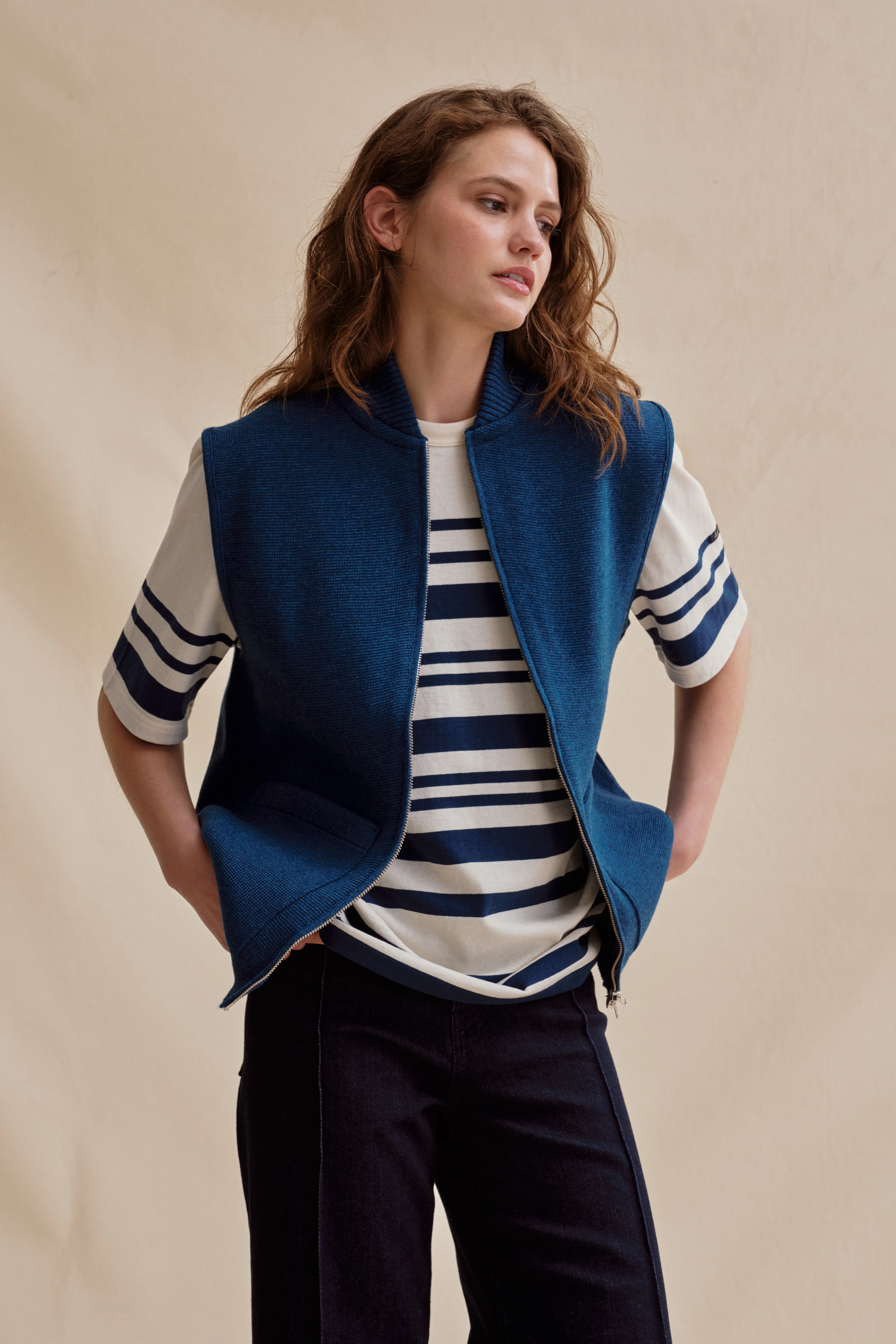 Gilet zippé denim Milano pour femme - Image 5