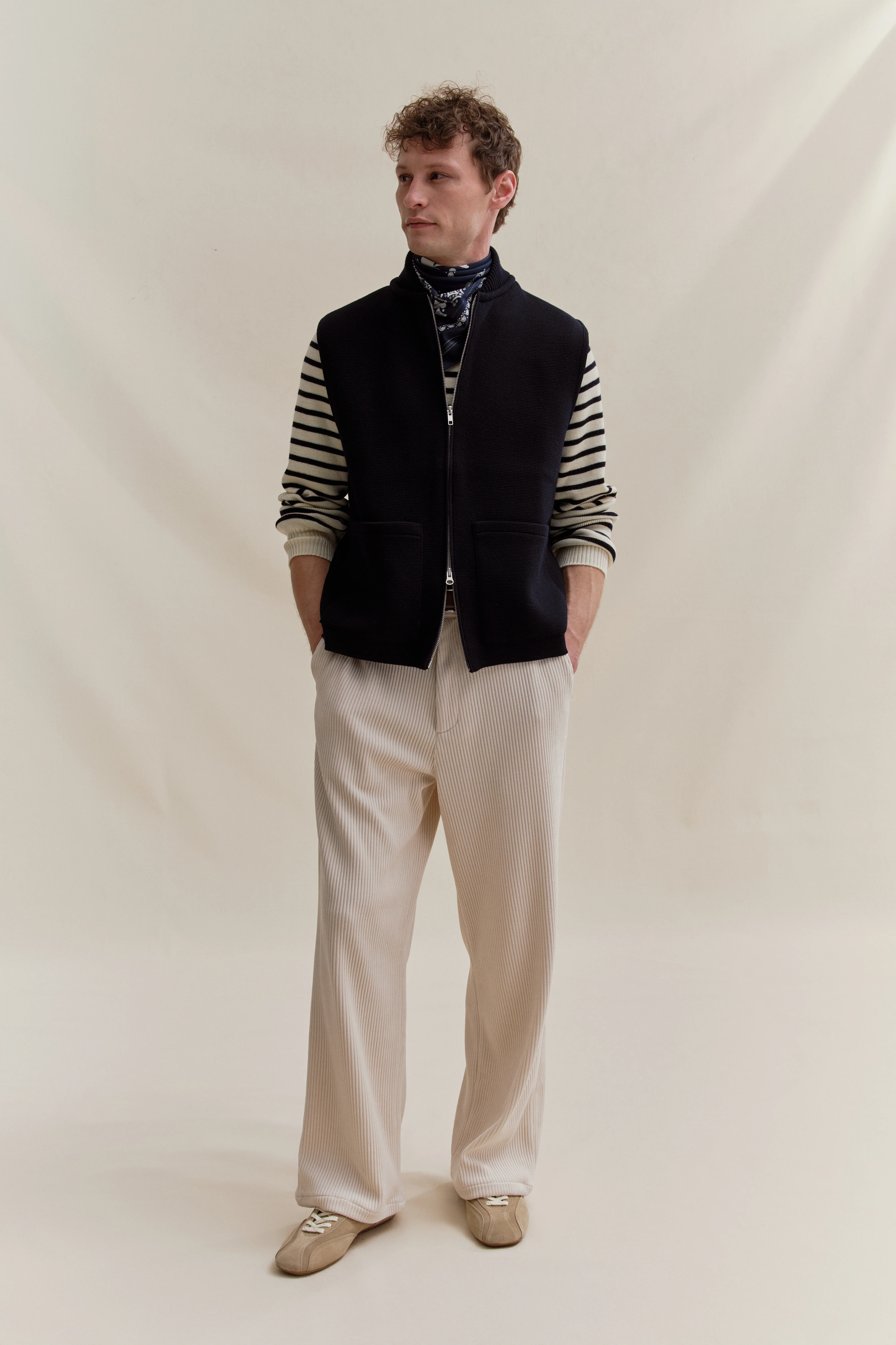 Gilet zippé marine Milano pour homme - Image 8