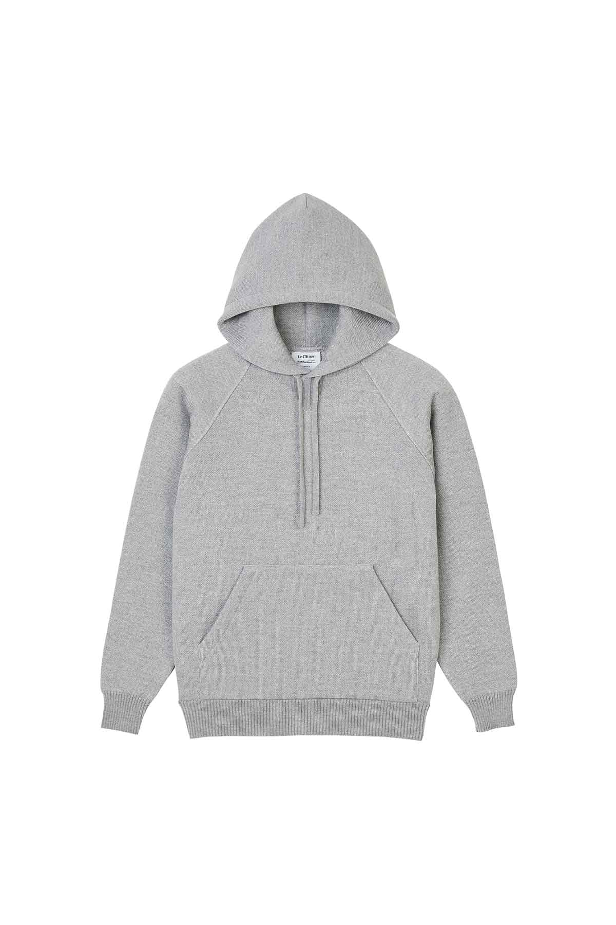 Hoodie gris chiné en laine mérinos pour homme - Image 5