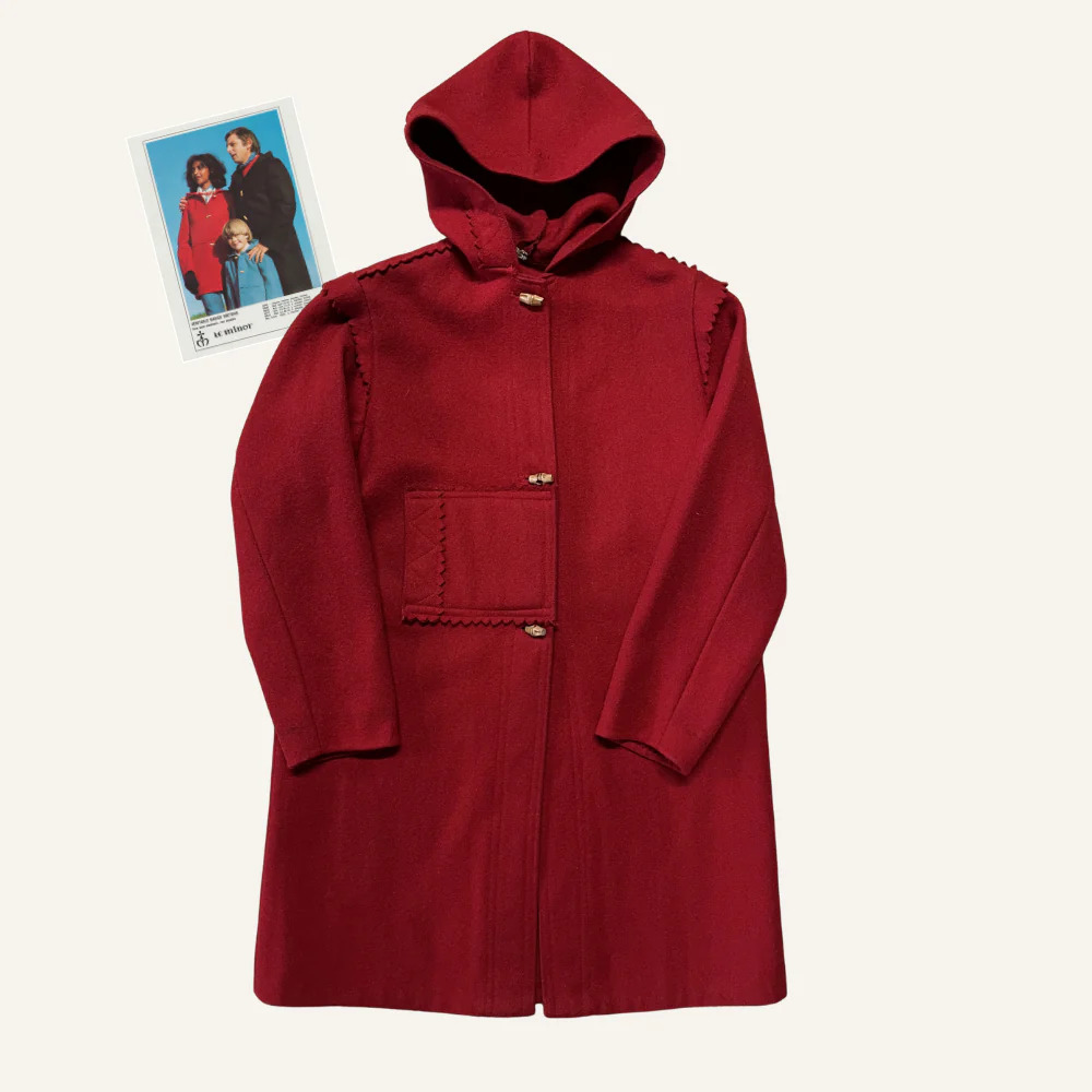 Kabig enfant rouge en drap de laine - Seconde main