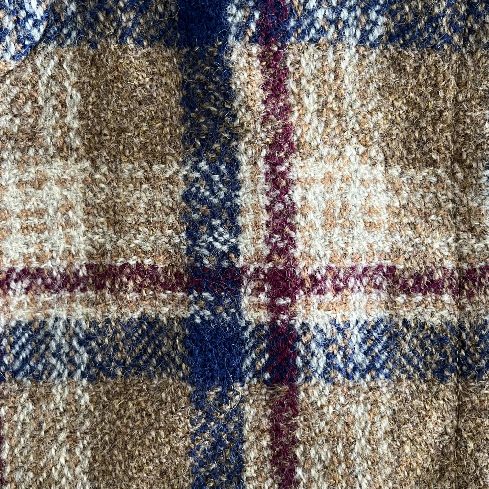 Manteau à carreaux col fourrure pour femme - Seconde main - Image 5