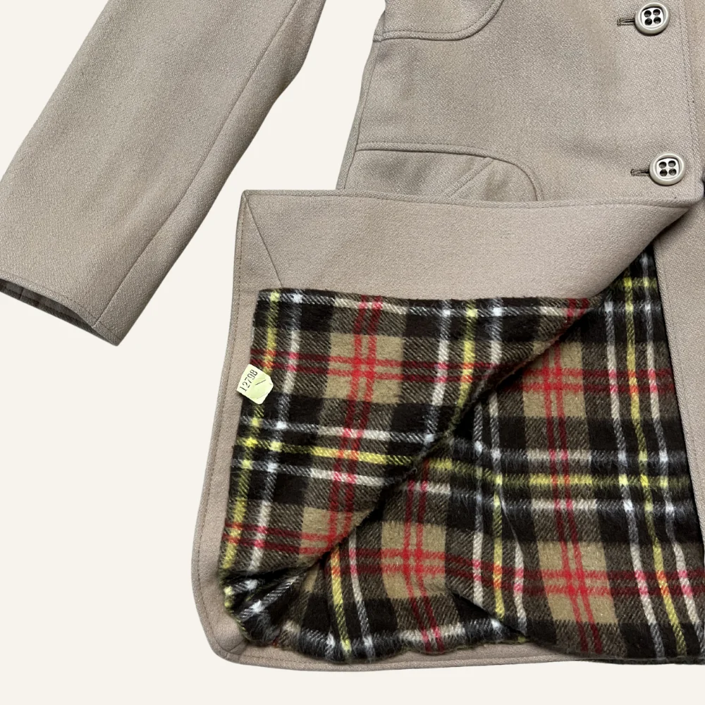 Manteau beige en laine pour femme - Seconde main - Image 2