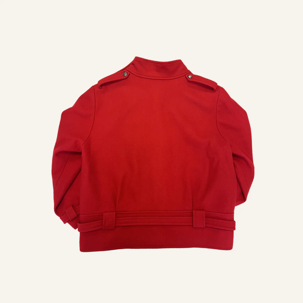 Manteau court rouge en laine pour femme - Seconde main - Image 3