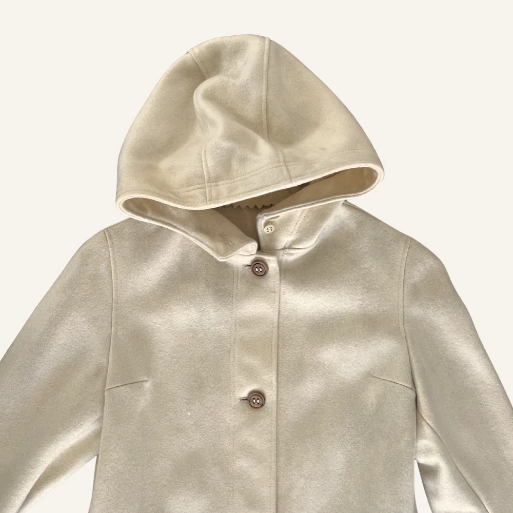 Manteau écru à capuche pour enfant 14 ans - Seconde main - Image 2