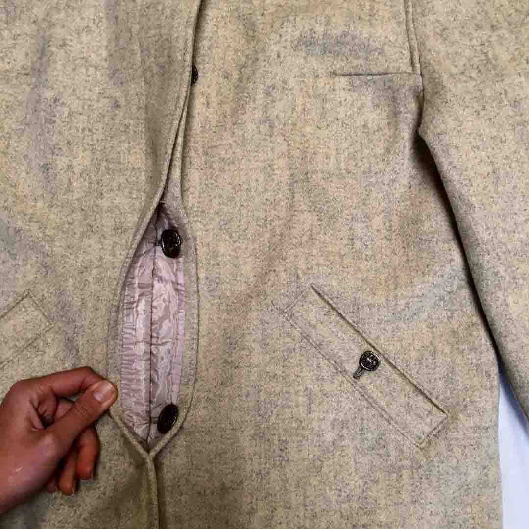 Manteau écru chiné - femme - seconde main - Image 4