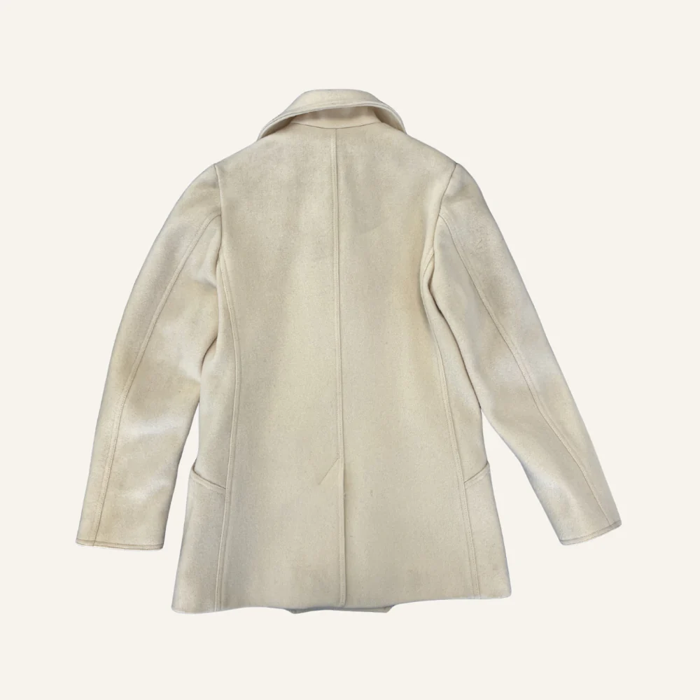 Manteau enfant écru en laine à double boutonnage - Seconde main - Image 2