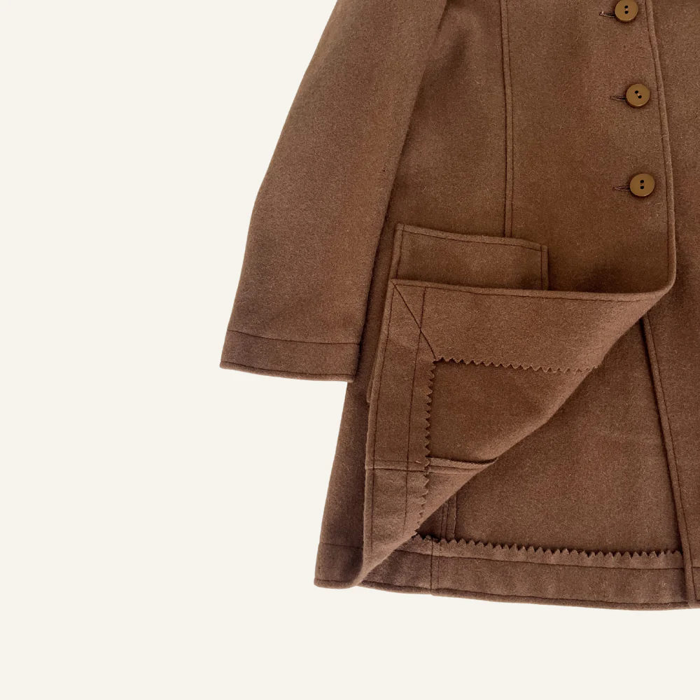 Manteau marron en laine pour enfant 12 ans - Seconde main - Image 3