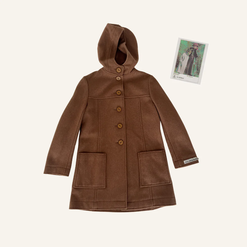Manteau marron en laine pour enfant 9 ans - Seconde main