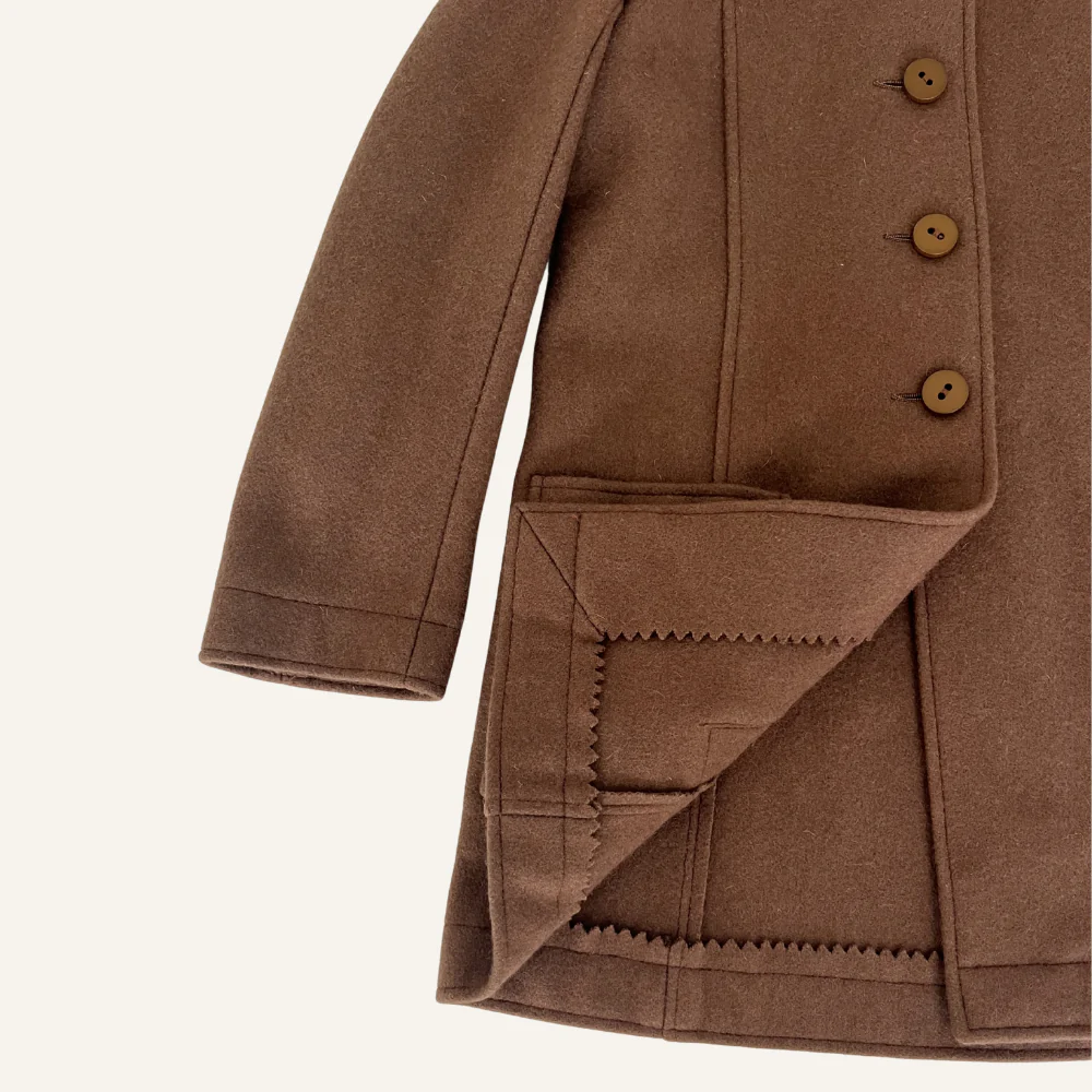 Manteau marron en laine pour enfant 9 ans - Seconde main - Image 3