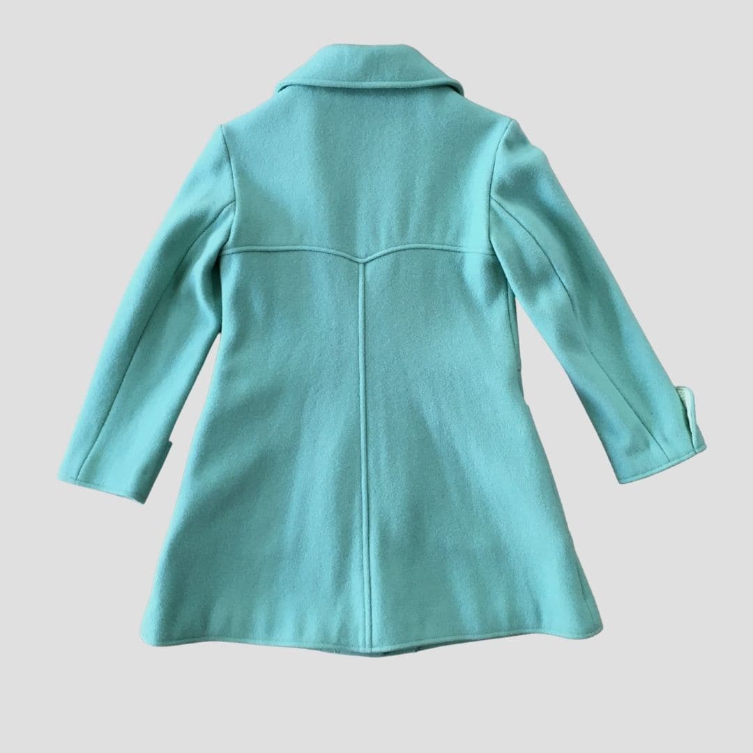 Manteau vert d'eau au zip blanc - Seconde main - Image 3