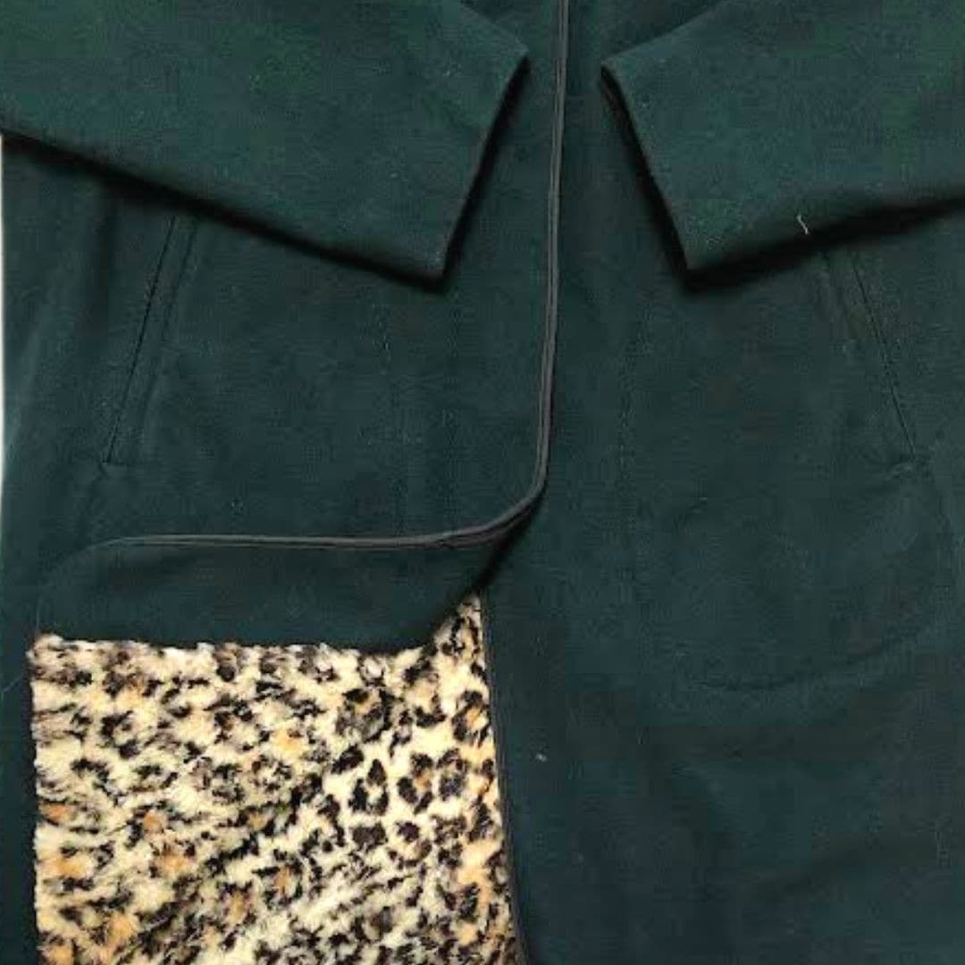 Manteau Vert intérieur léopard Femme - Seconde main - Image 3