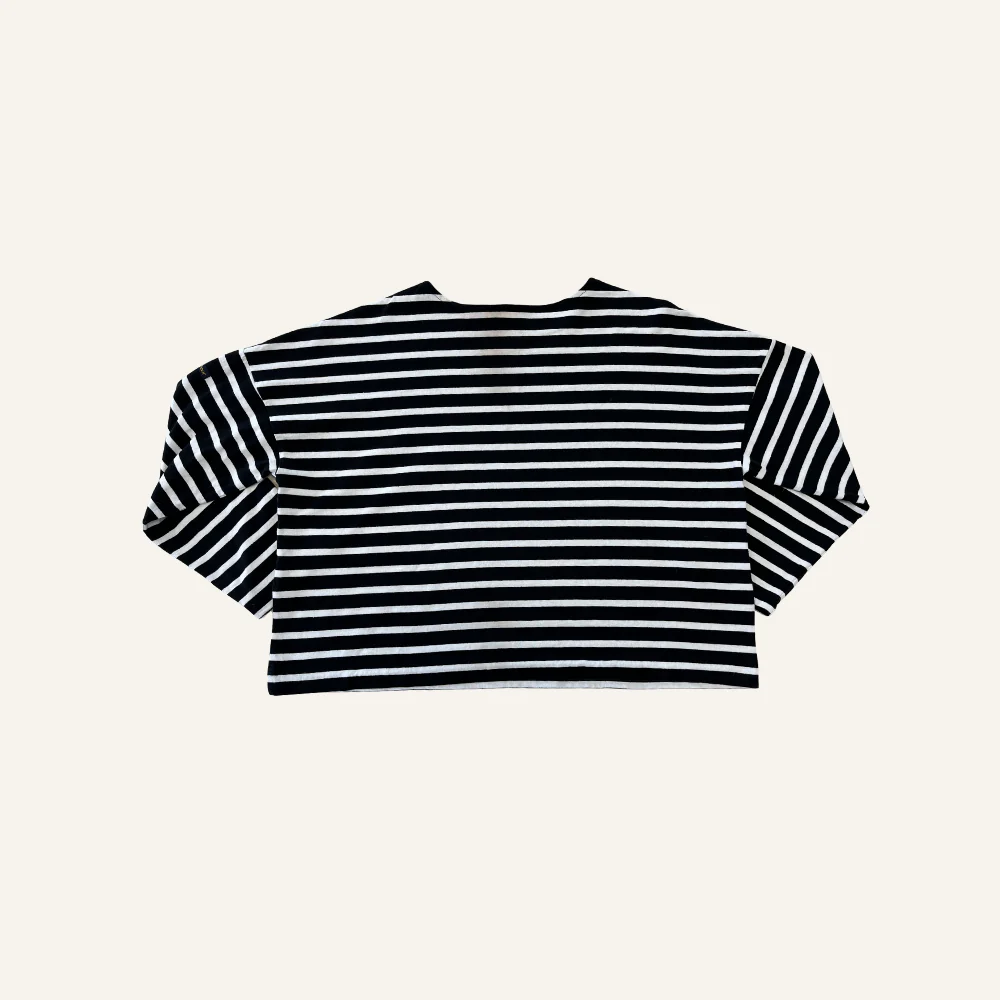 Marinière ample noire et blanche pour femme - Seconde main - Image 2