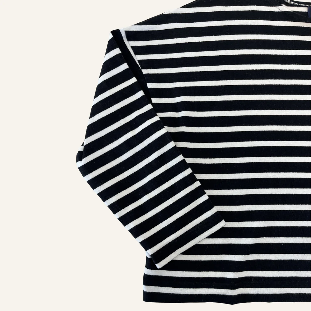 Marinière ample noire et blanche pour femme - Seconde main - Image 3