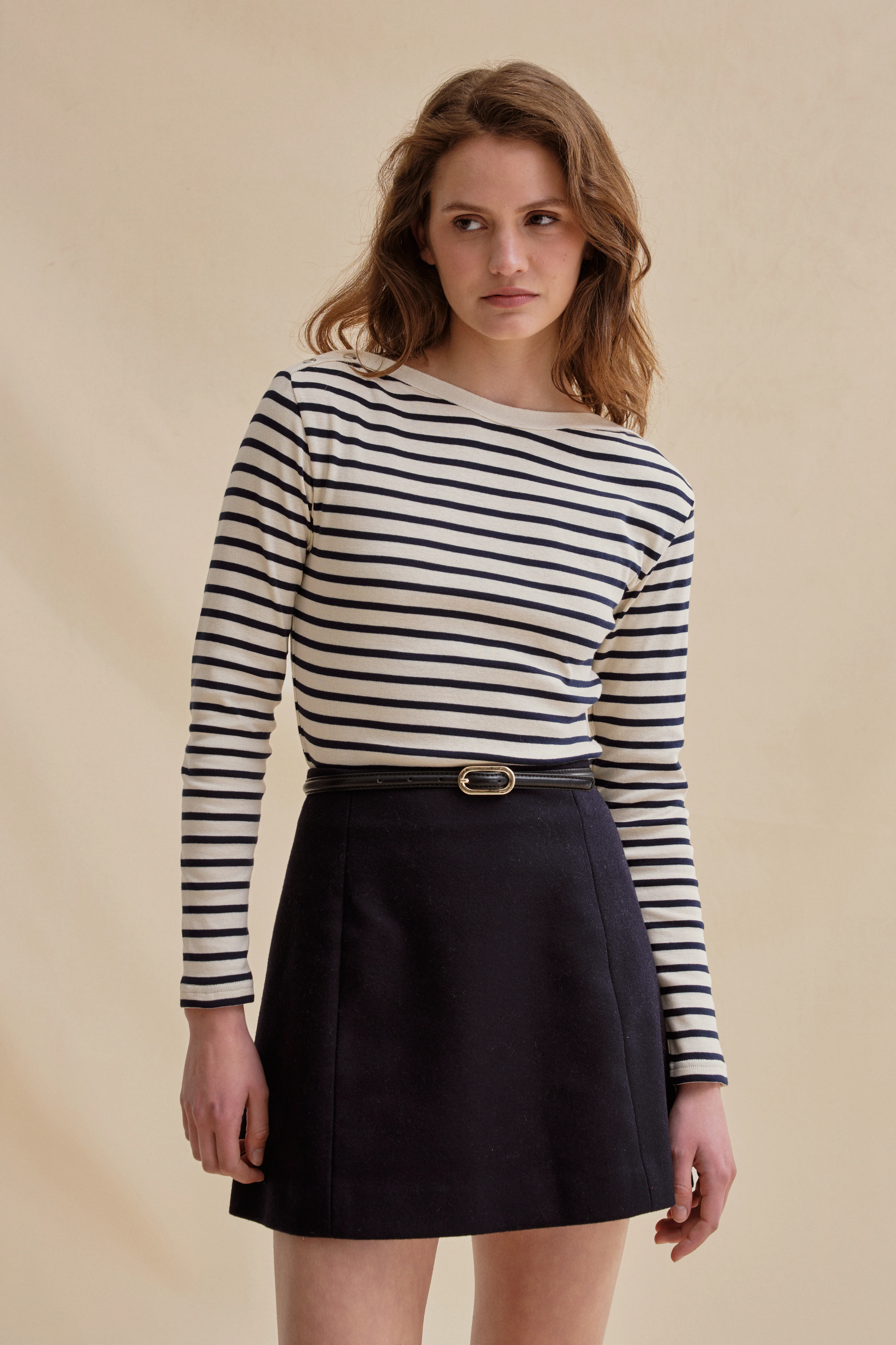 Marinière Anne écru et marine pour femme