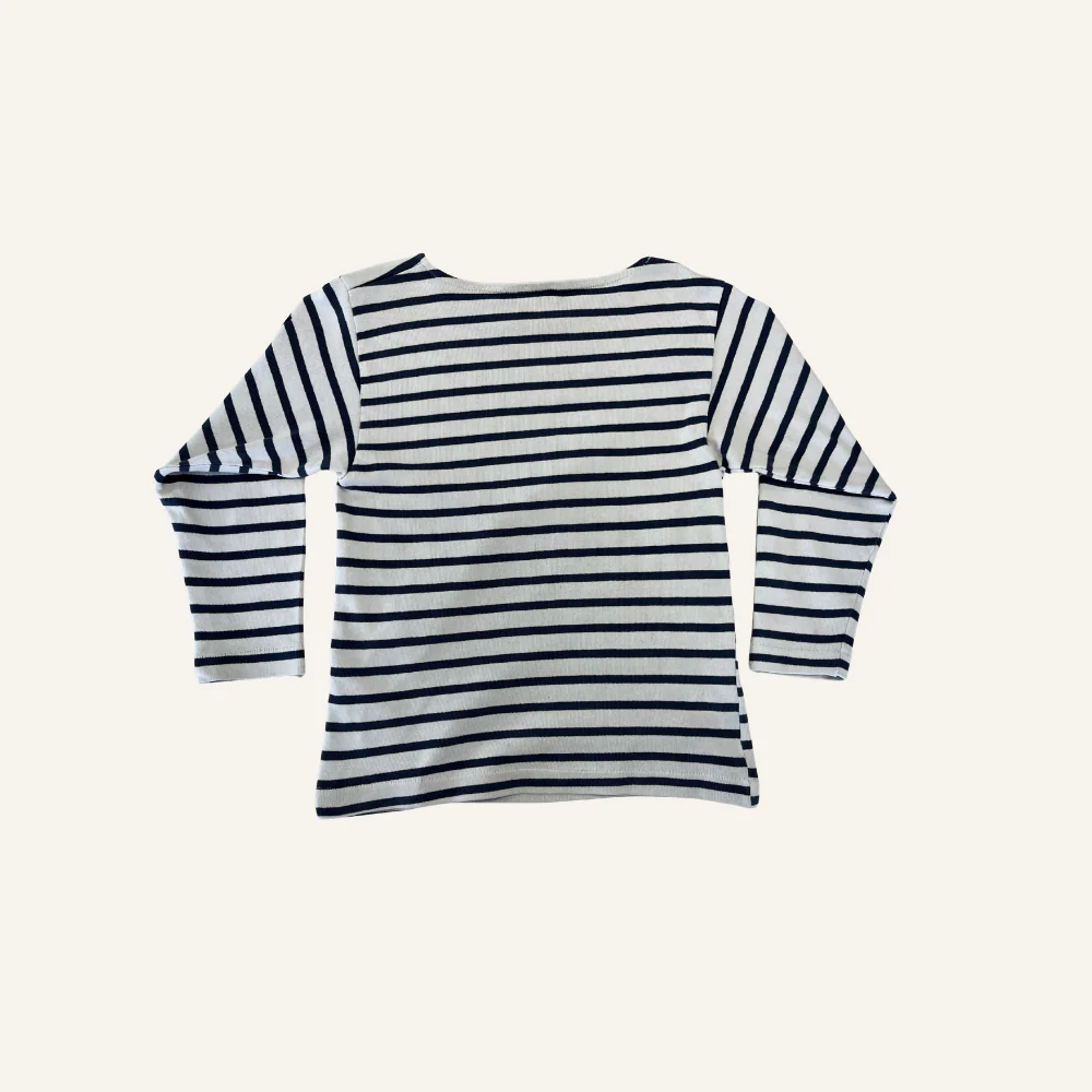 Marinière blanche et marine pour enfant - Seconde main - Image 2