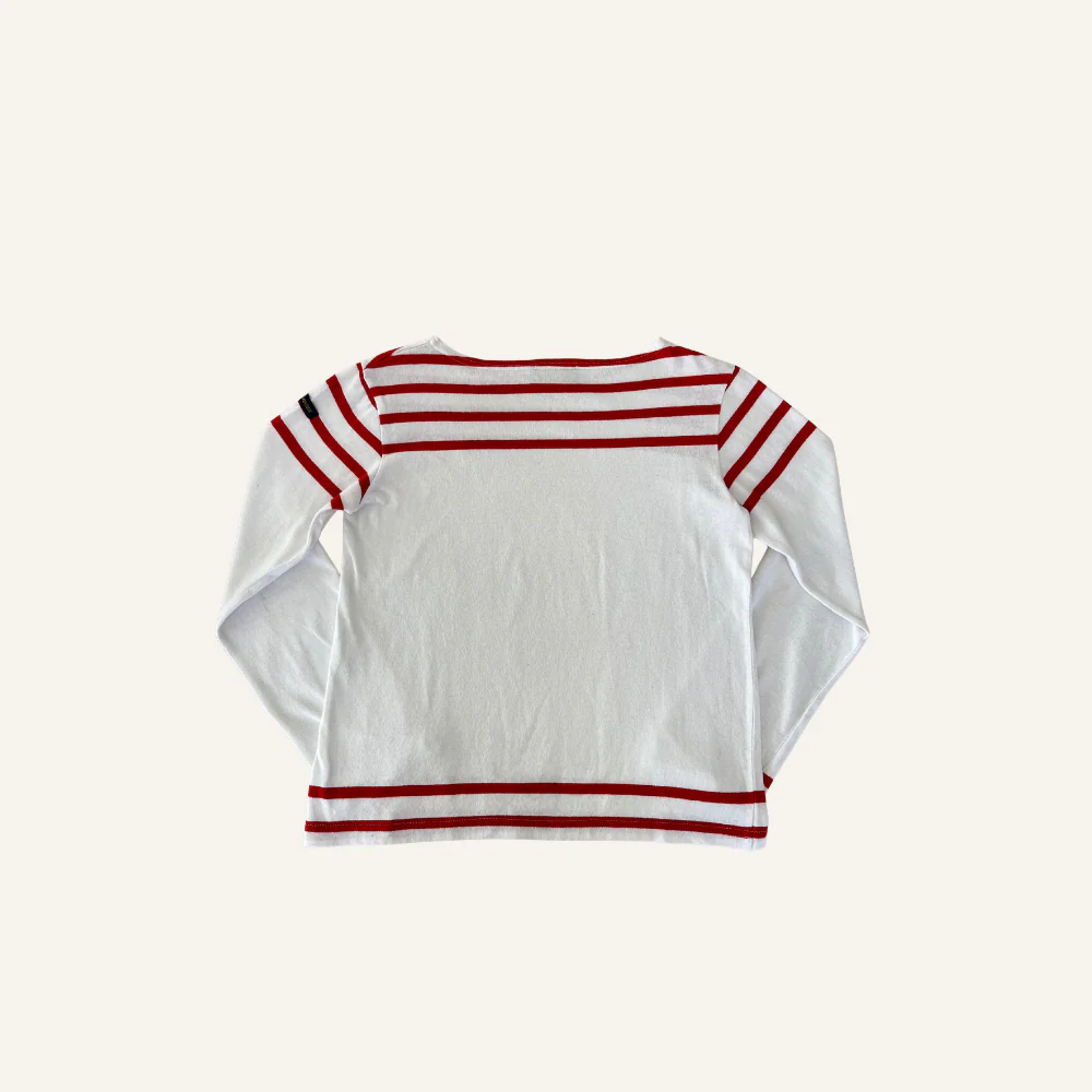 Marinière blanche et rouge pour femme - Seconde main - Image 2