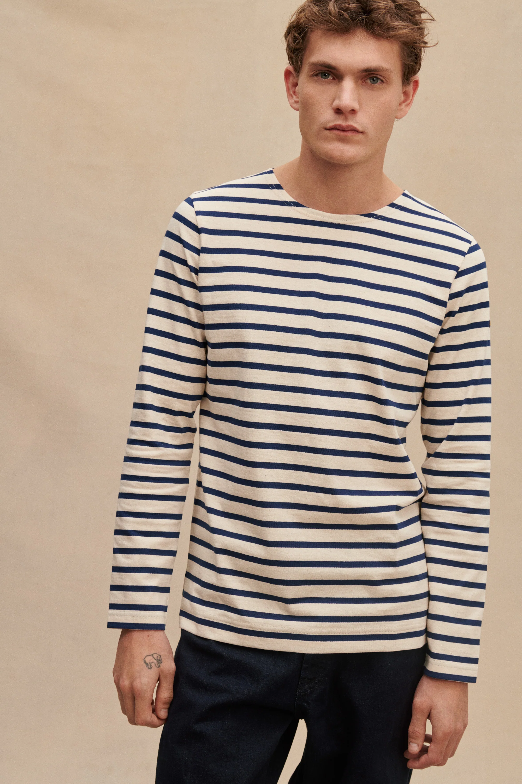 Marinière écru et marine pour homme - Image 3