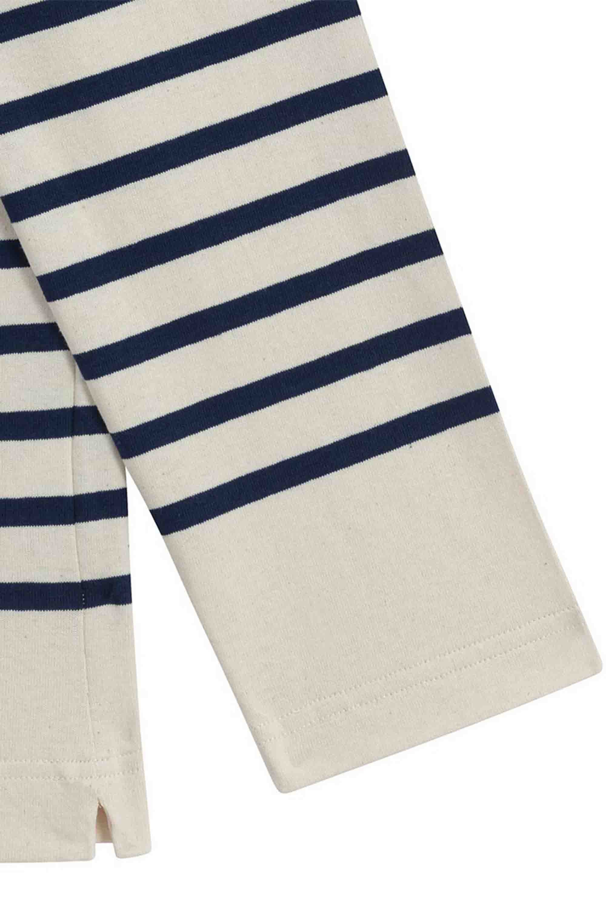 Marinière Marine Nationale col boutonné écru et marine pour homme - Image 9