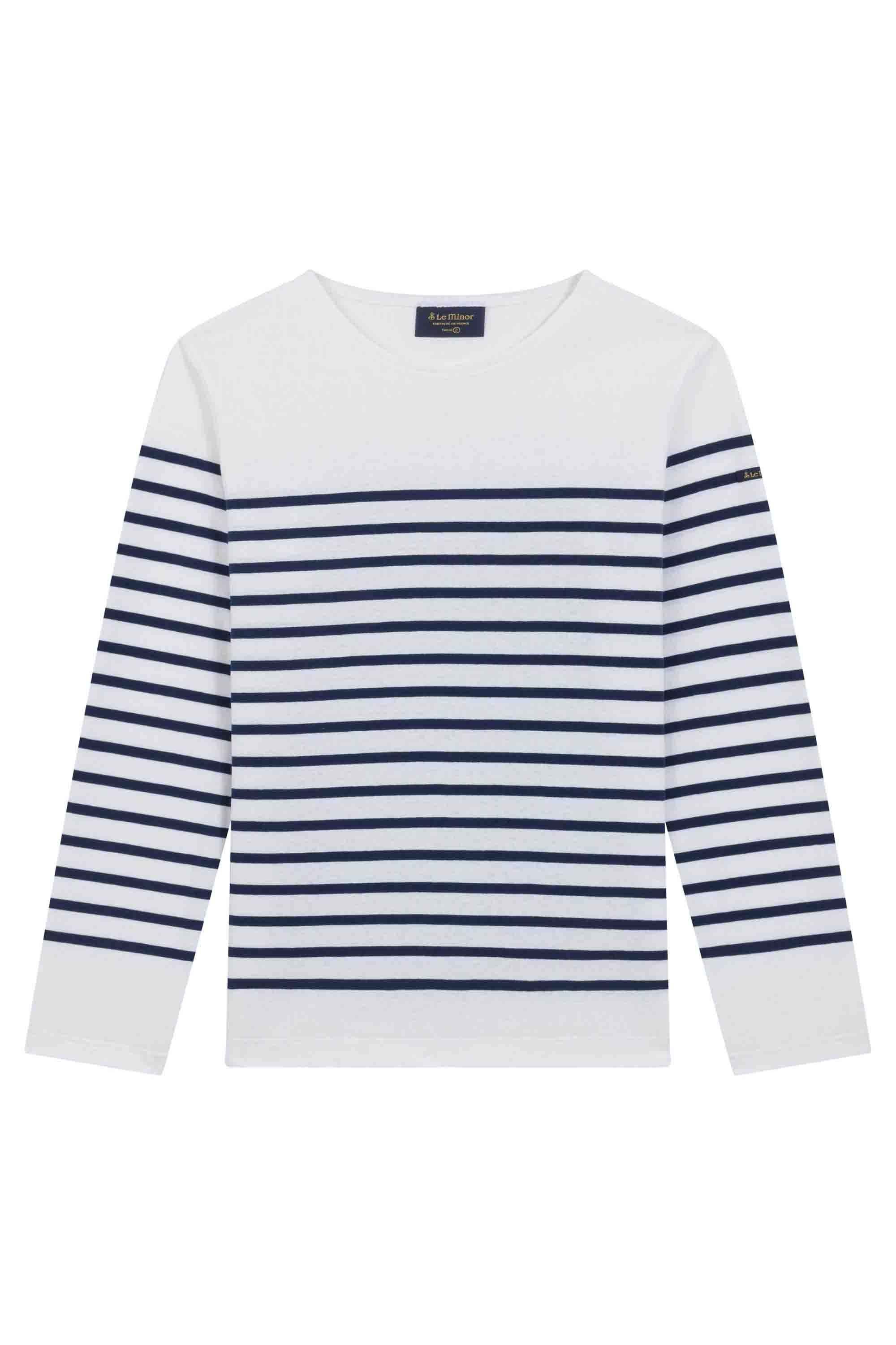 Marinière Marine Nationale blanche et marine pour homme - Image 4