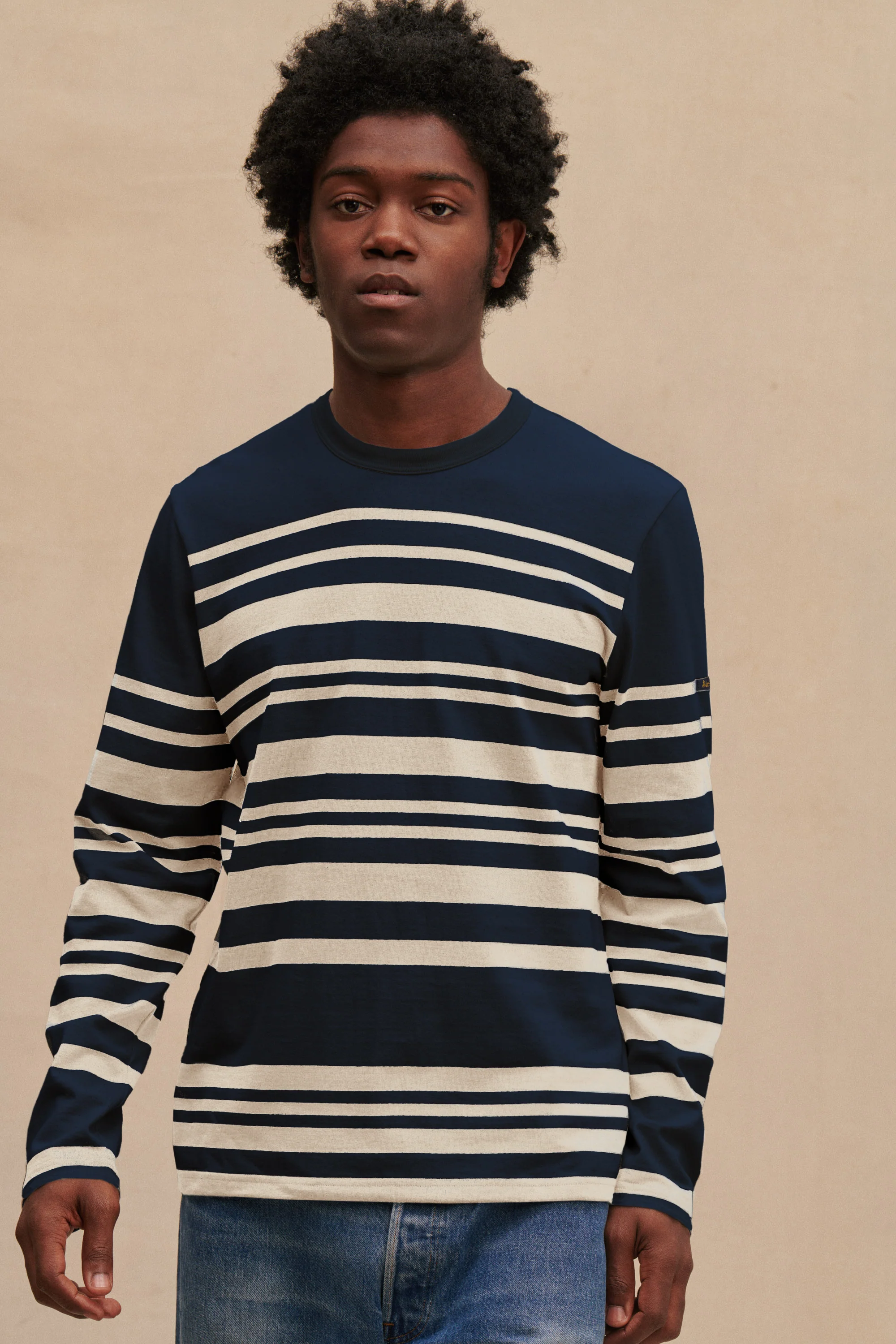 Marinière Pablo bleu marine et écru pour homme - Image 4