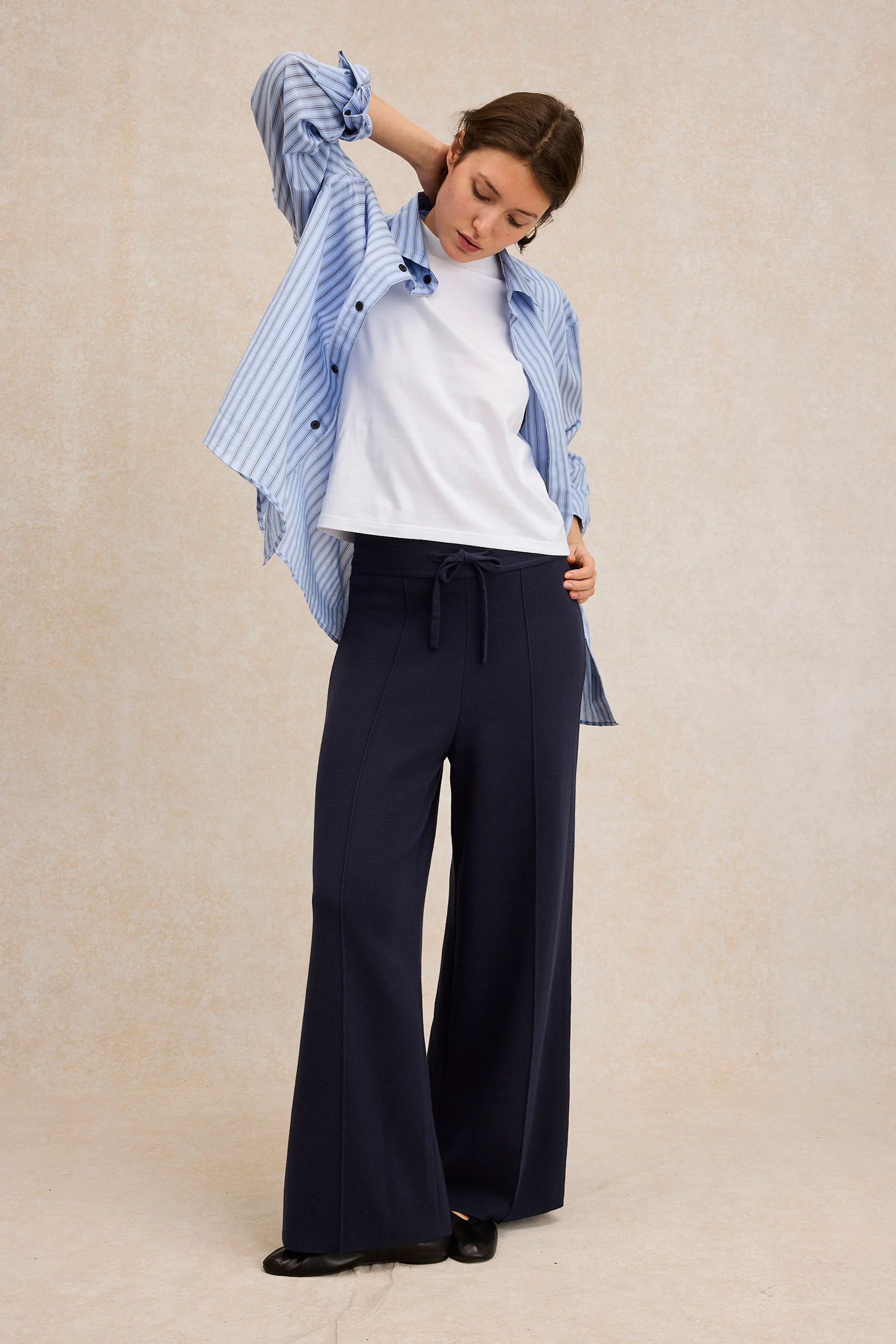 Pantalon de plage bleu marine en Milano pour femme - Image 4
