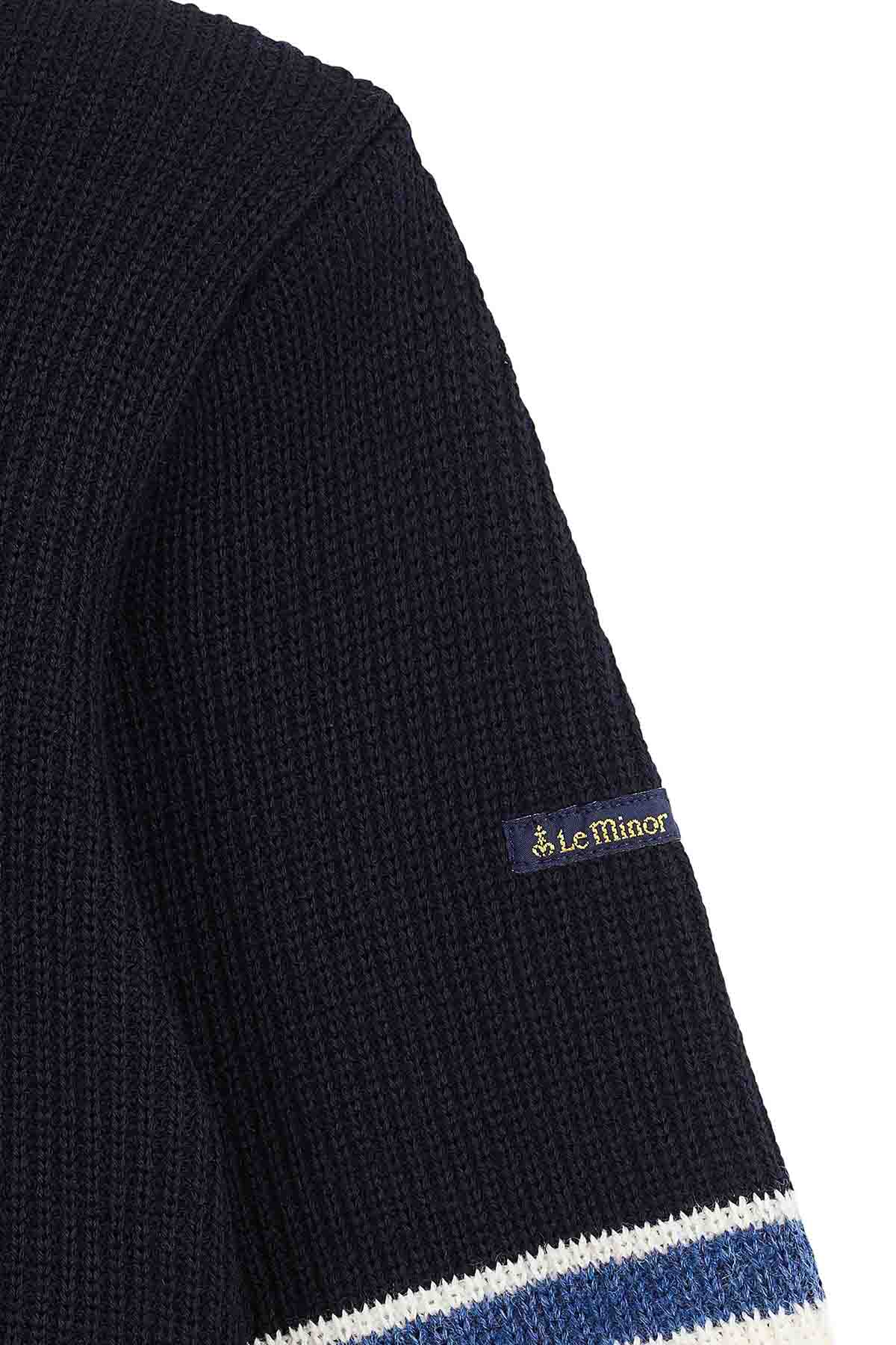 Pull camionneur écru et bleu marine pour homme - Image 6