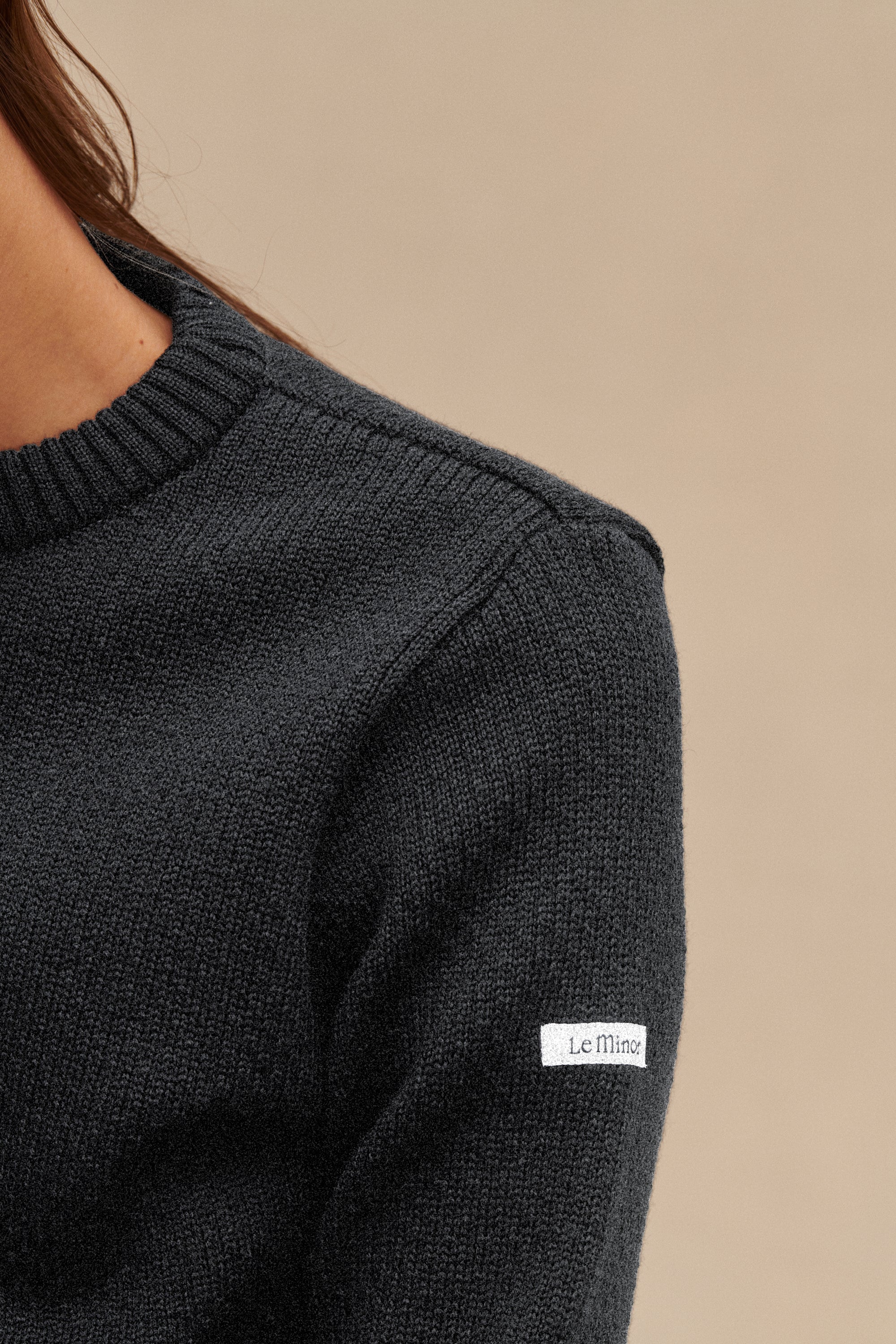Pull col rond Norvégien gris anthracite pour femme - Image 2