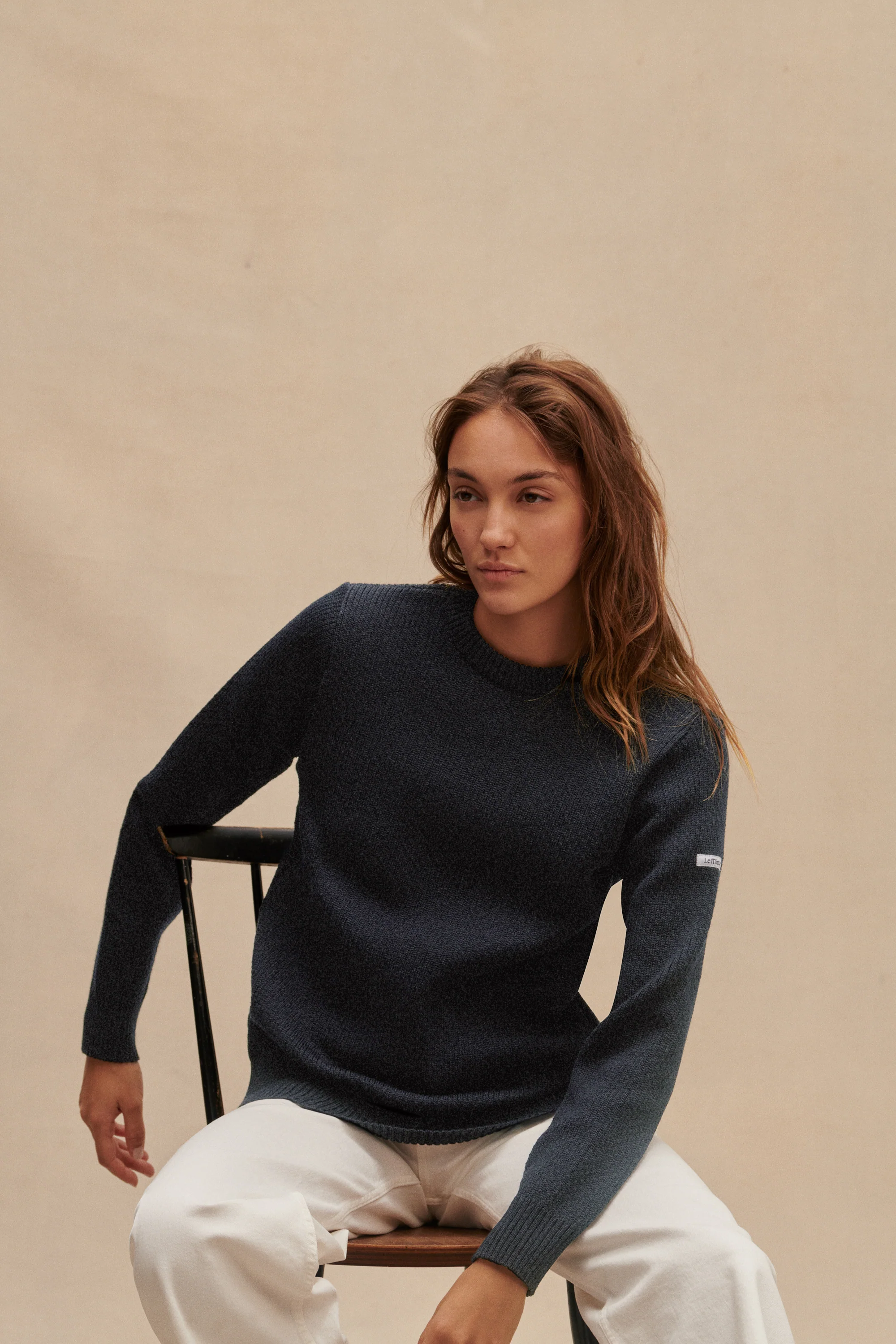 Pull col rond Norvégien gris anthracite pour femme - Image 3