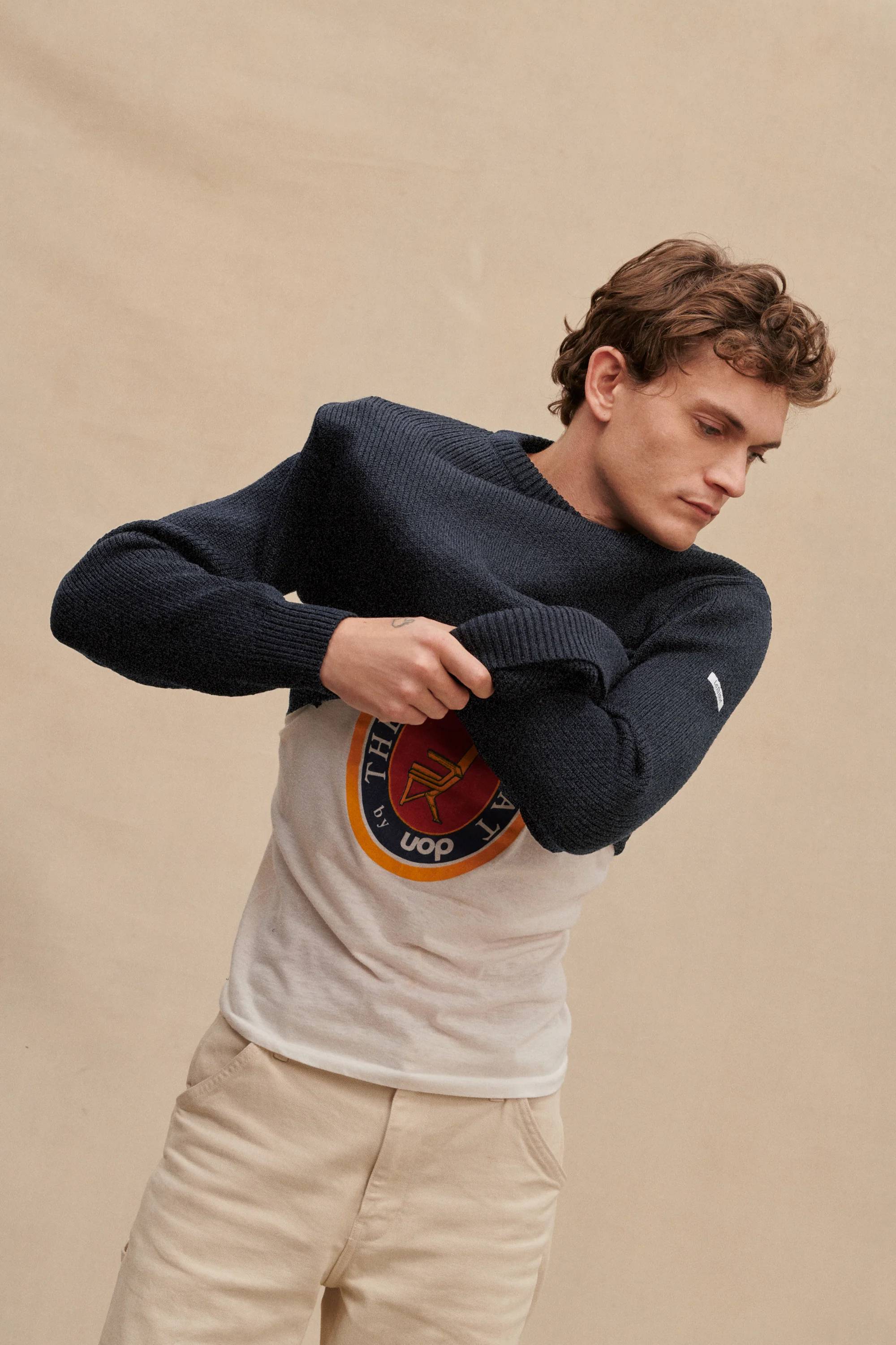 Pull col rond Norvégien gris anthracite pour homme - Image 5