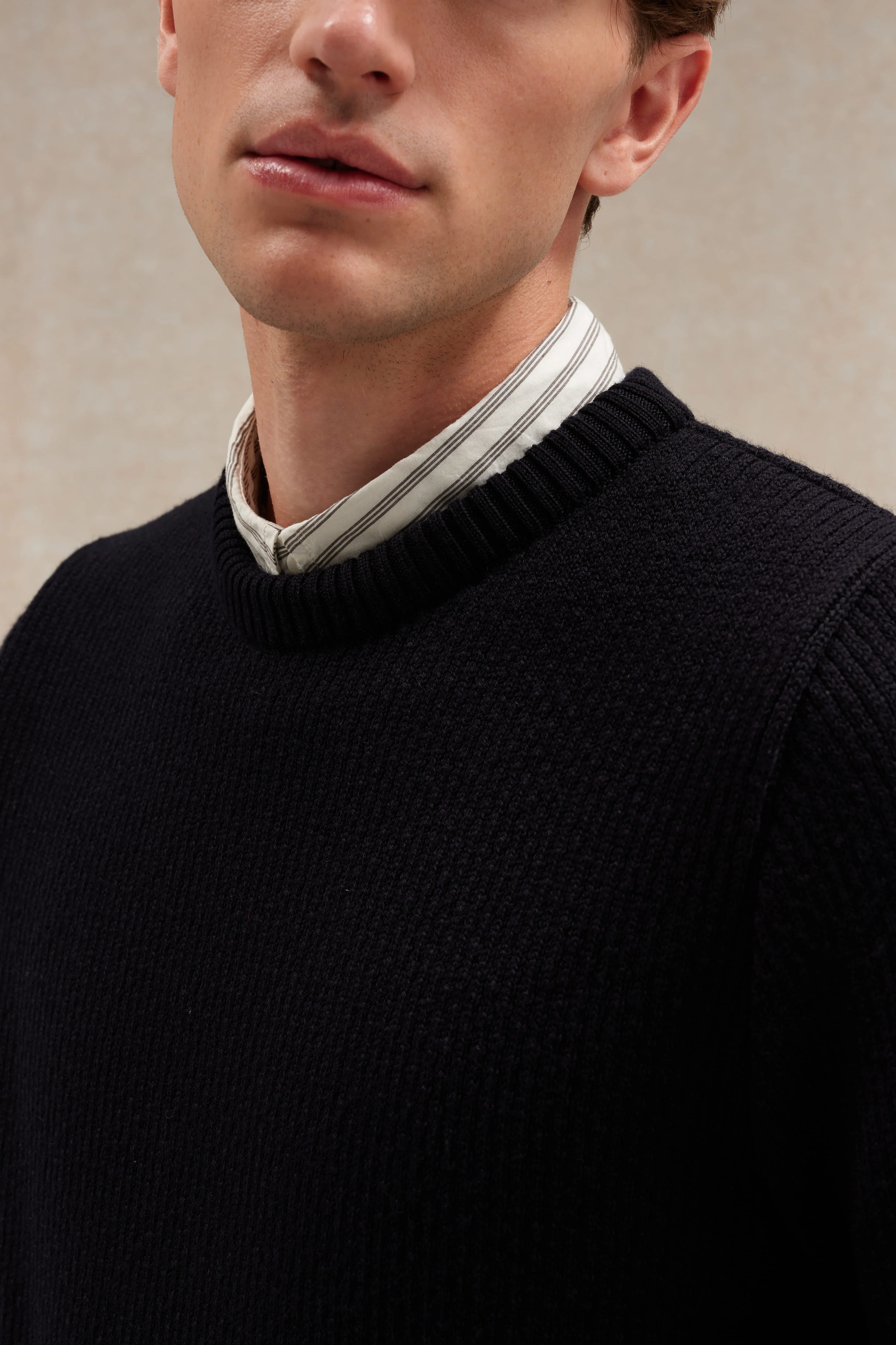 Pull col rond Norvégien bleu marine pour homme - Image 3