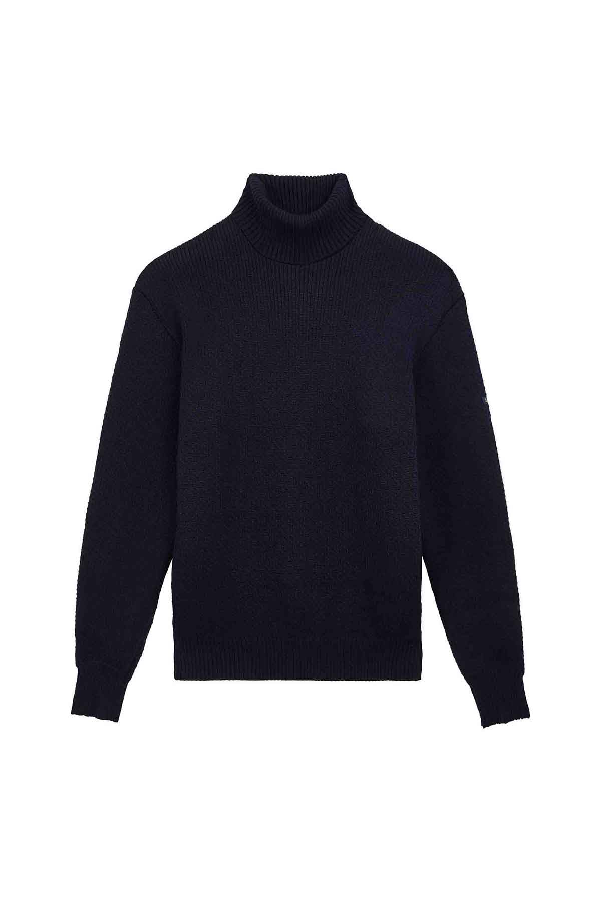 Pull col roulé Norvégien bleu marine pour homme - Image 4