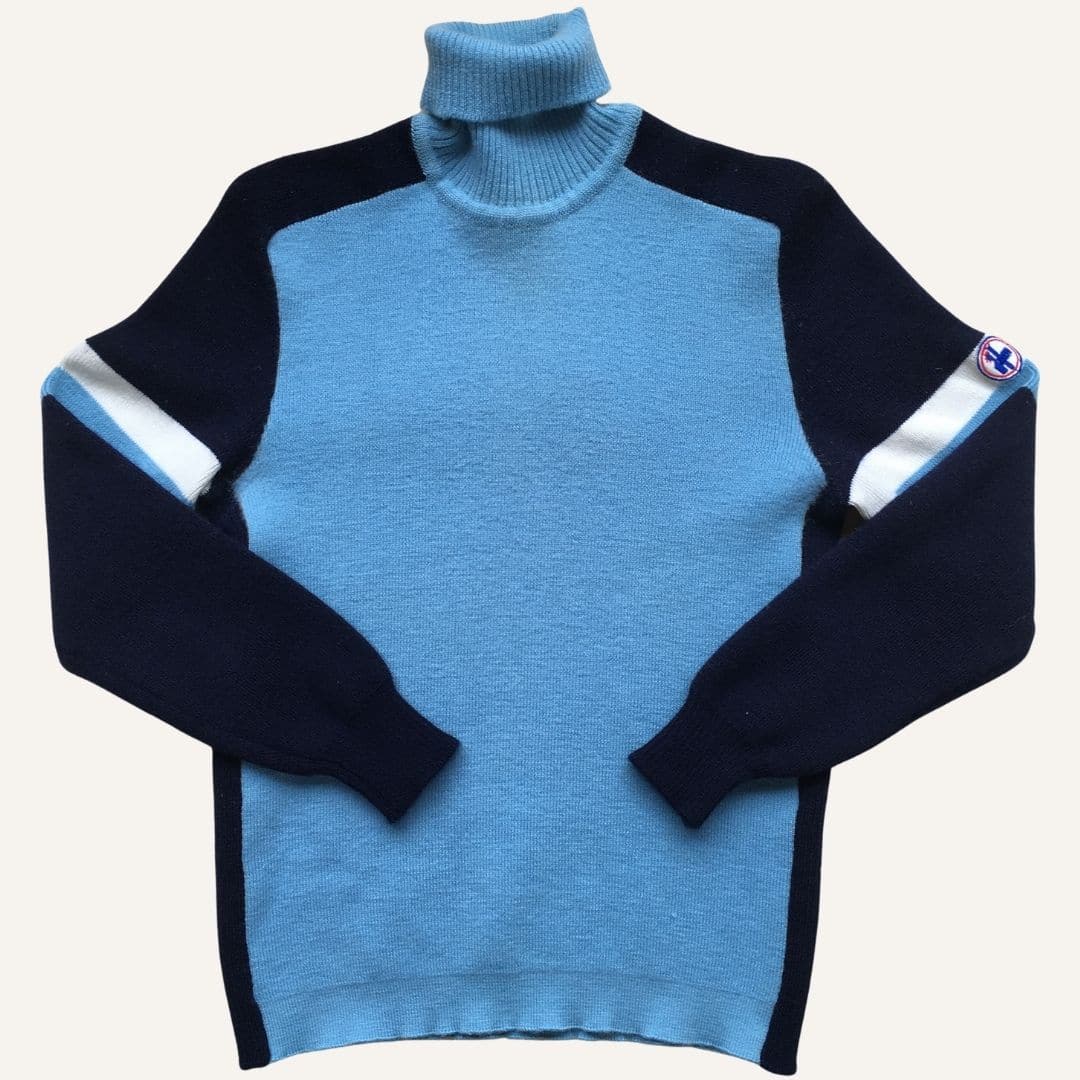Pull col roulé ski bleu - Seconde Main - Image 3