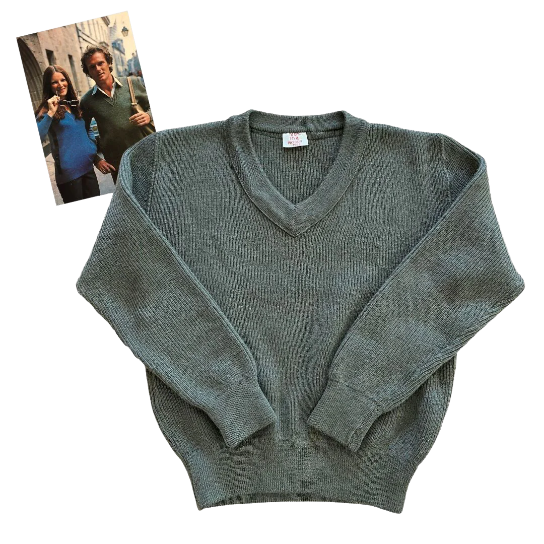 Pull col V kaki MBL